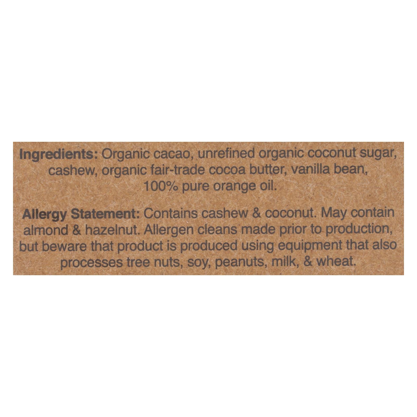 Hu - Dark Chocolate Bar Cashew Butter Orange Vanilla - Case of 12-2.1 OZ