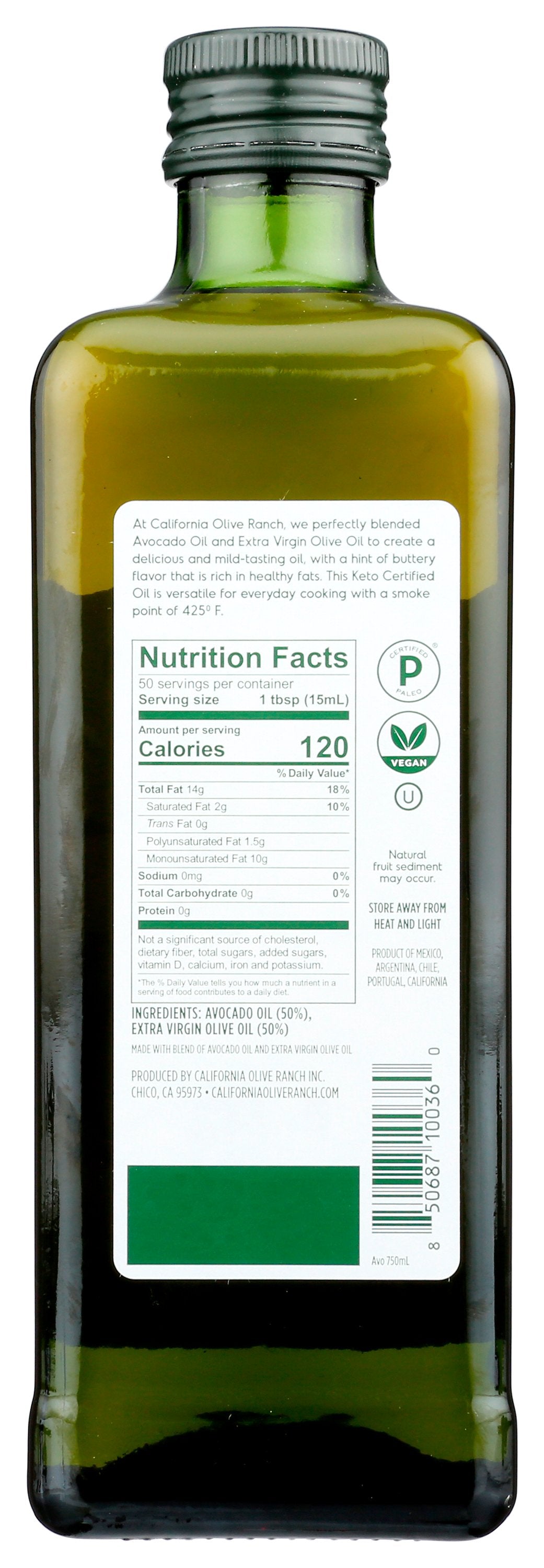 CALIFORNIA OLIVE RANCH AVOCADO OIL EVOO BLEND - Case of 6 [AVOCADO OIL EVOO BLEND, 750ML / 25.4OZZ - 25.4 OZ]