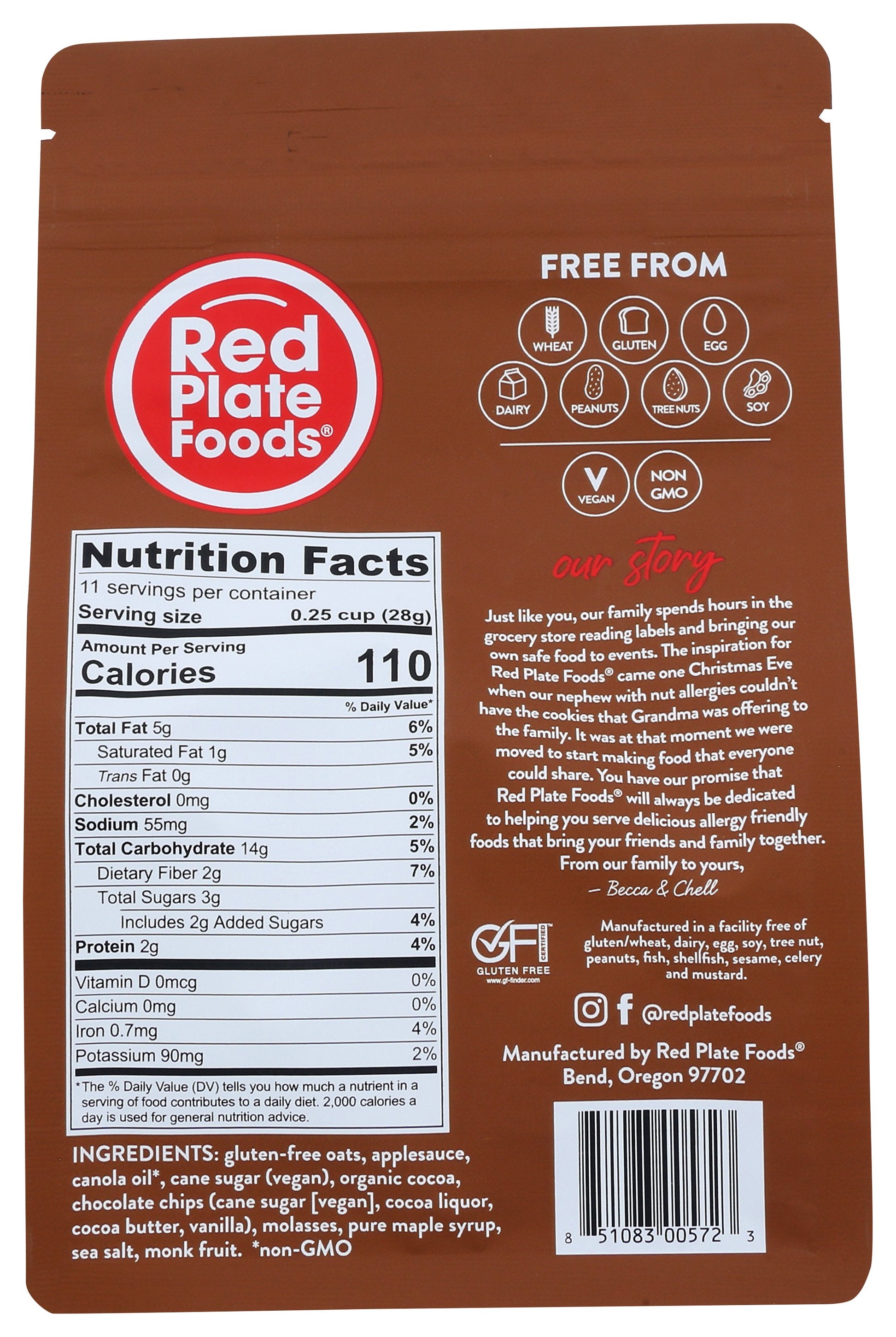 RED PLATE FOODS GRANOLA DK CHOC - Case of 6