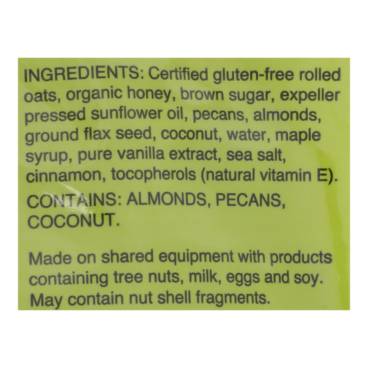 Jessica's Natural Foods Gluten Free Pecan Almond Granola  - Case of 12 - 11 OZ