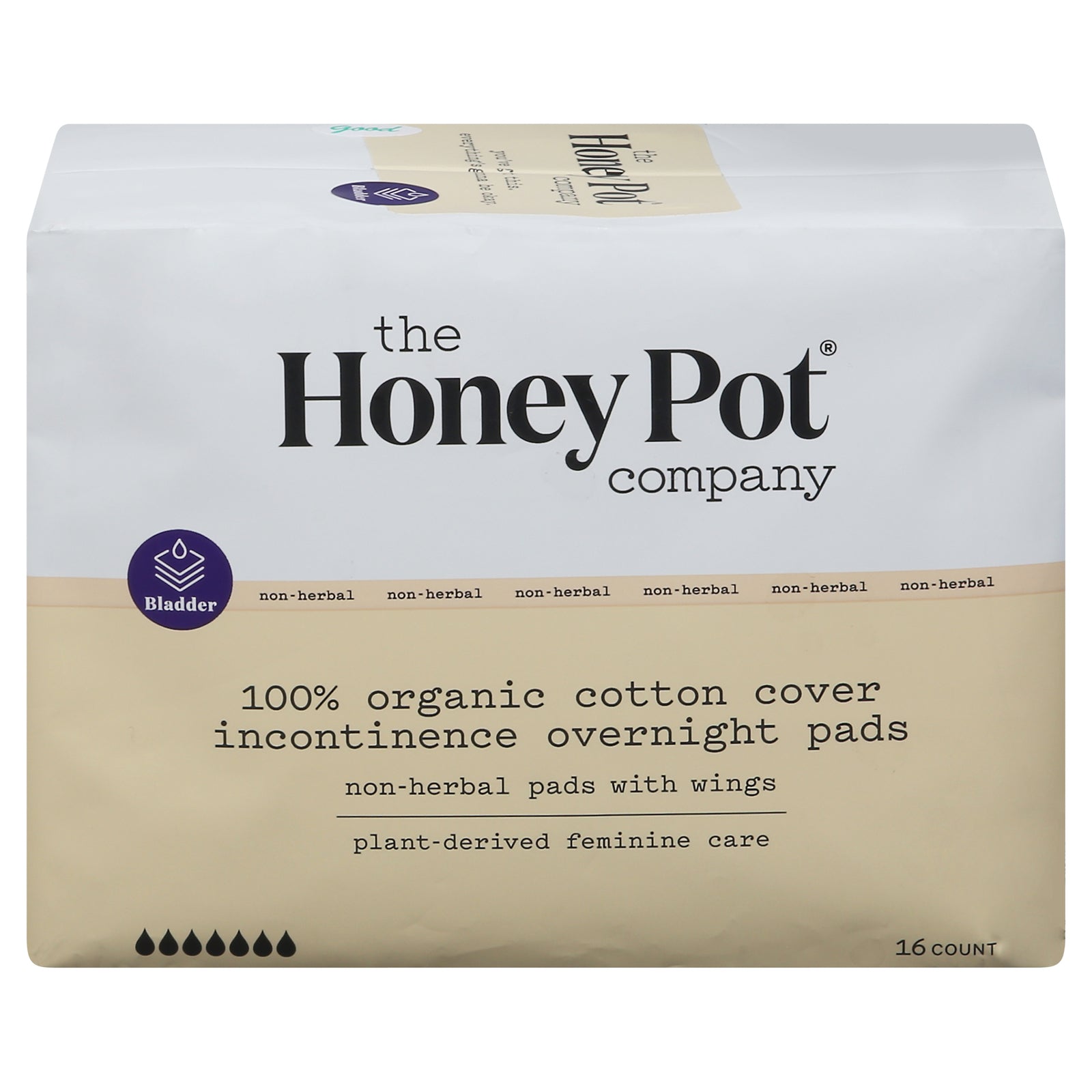 The Honey Pot - Pad Incont Ovrnt Non Hrbl - EA of 1-16 CT
