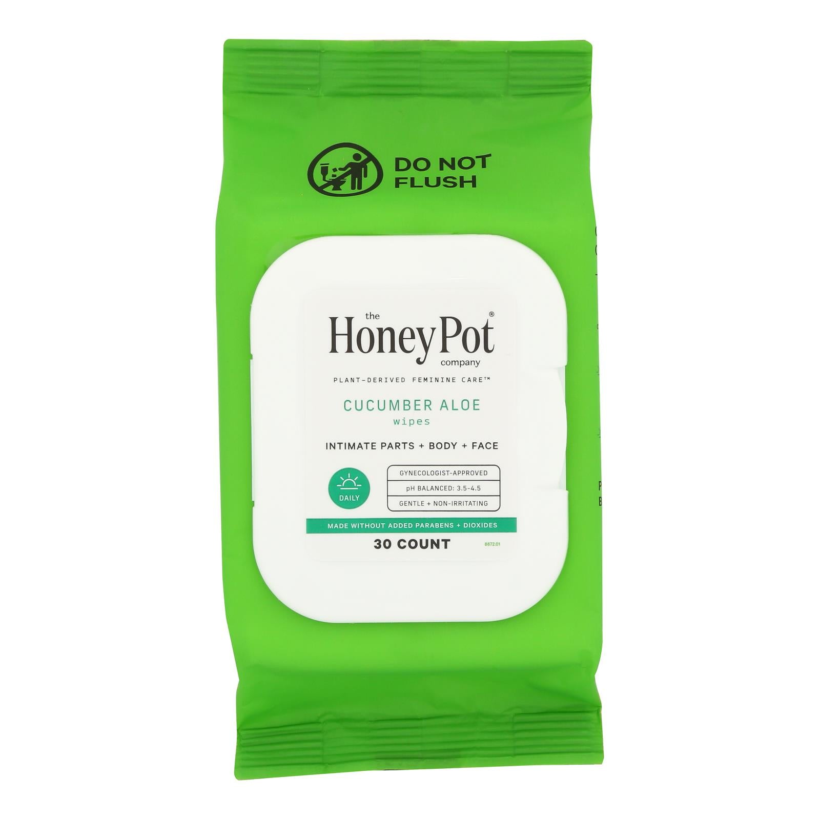 The Honey Pot - Wipes Intimt Cucumber Alo - EA of 1-30 CT