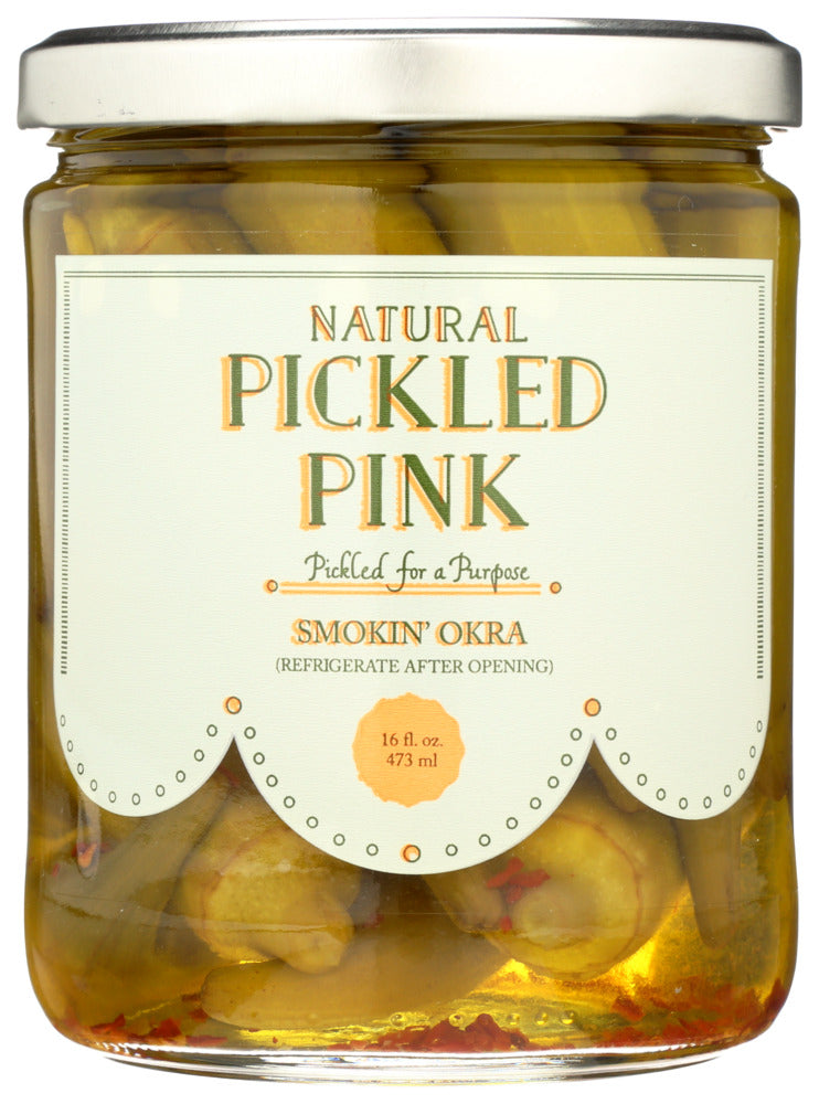 Pickled Pink Foods Smokin' Okra - Case of 6 - 16 fl oz