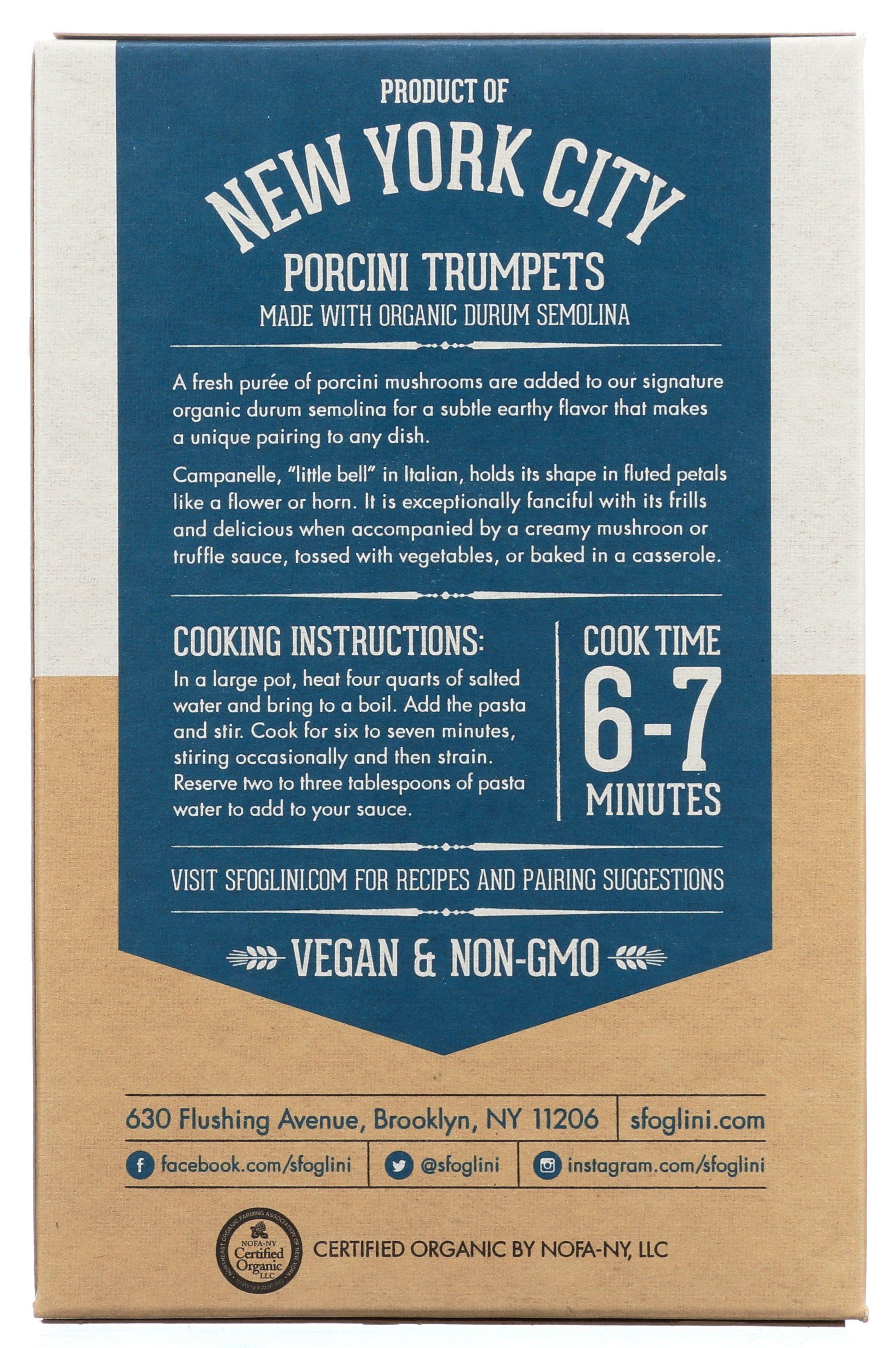 SFOGLINI PASTA PORCINI TRUMPETS - Case of 6