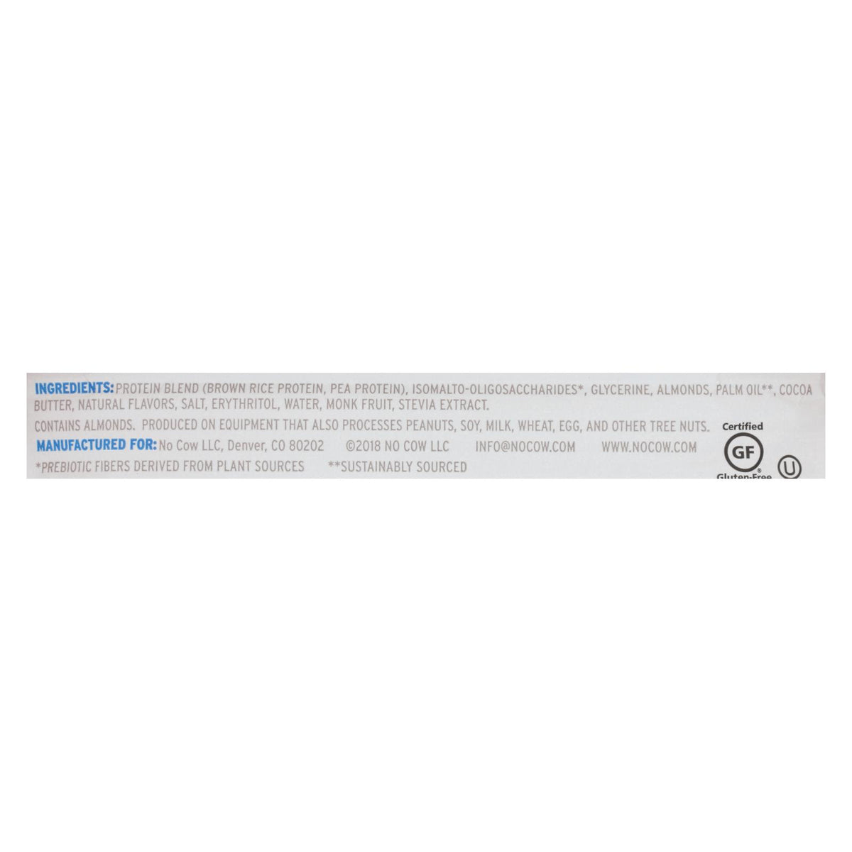 No Cow Bar Blueberry Cobbler Bar - Case of 12 - 2.12 OZ