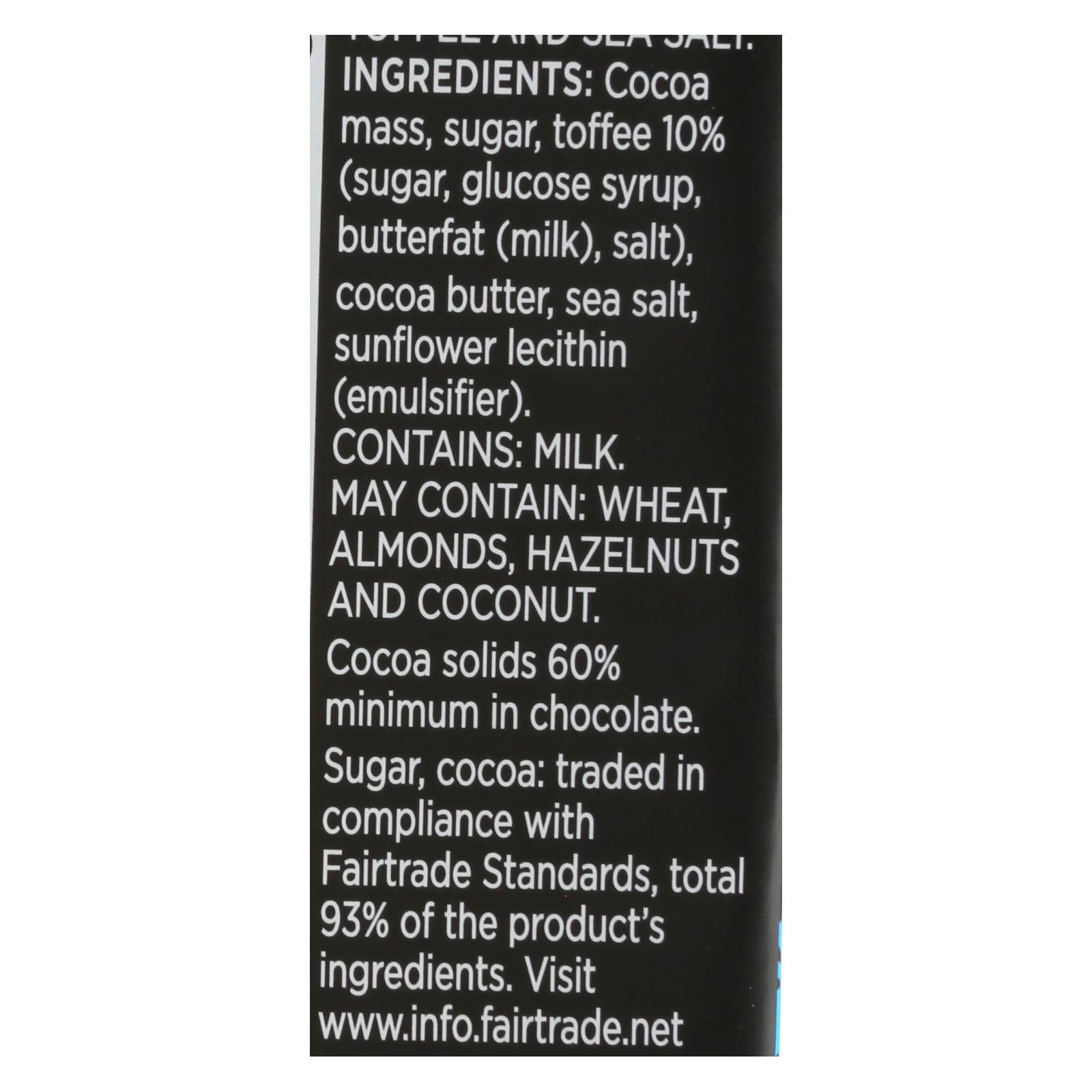 Divine - Bar Dark Chocolate Tof/sslt 60% - Case of 12 - 3 OZ
