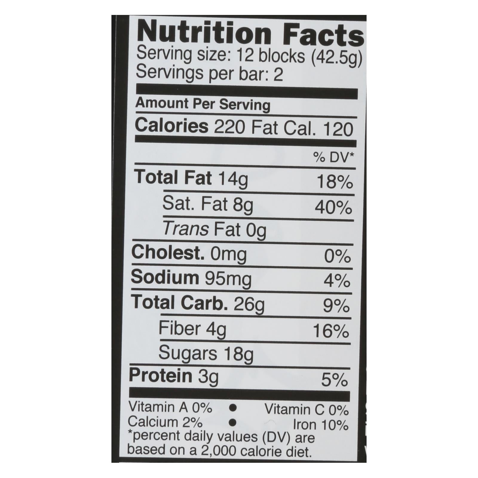 Divine - Bar Dark Chocolate Tof/sslt 60% - Case of 12 - 3 OZ