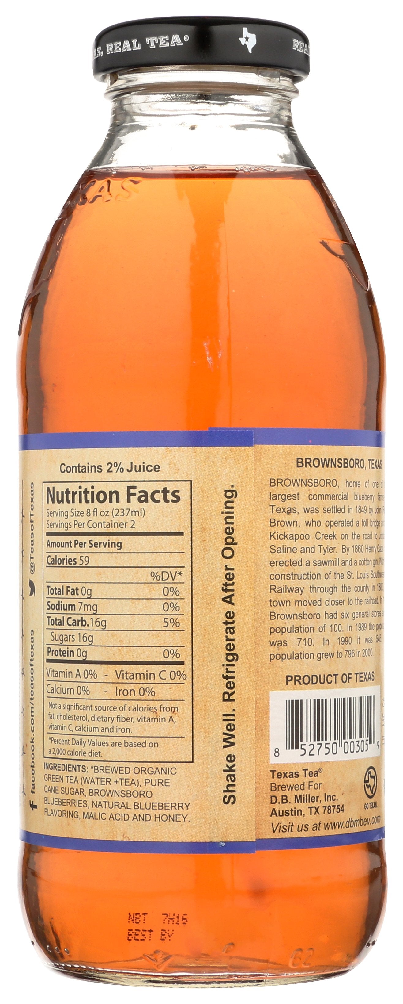 TEXAS TEA TEA GRN BLUBRRY - Case of 12