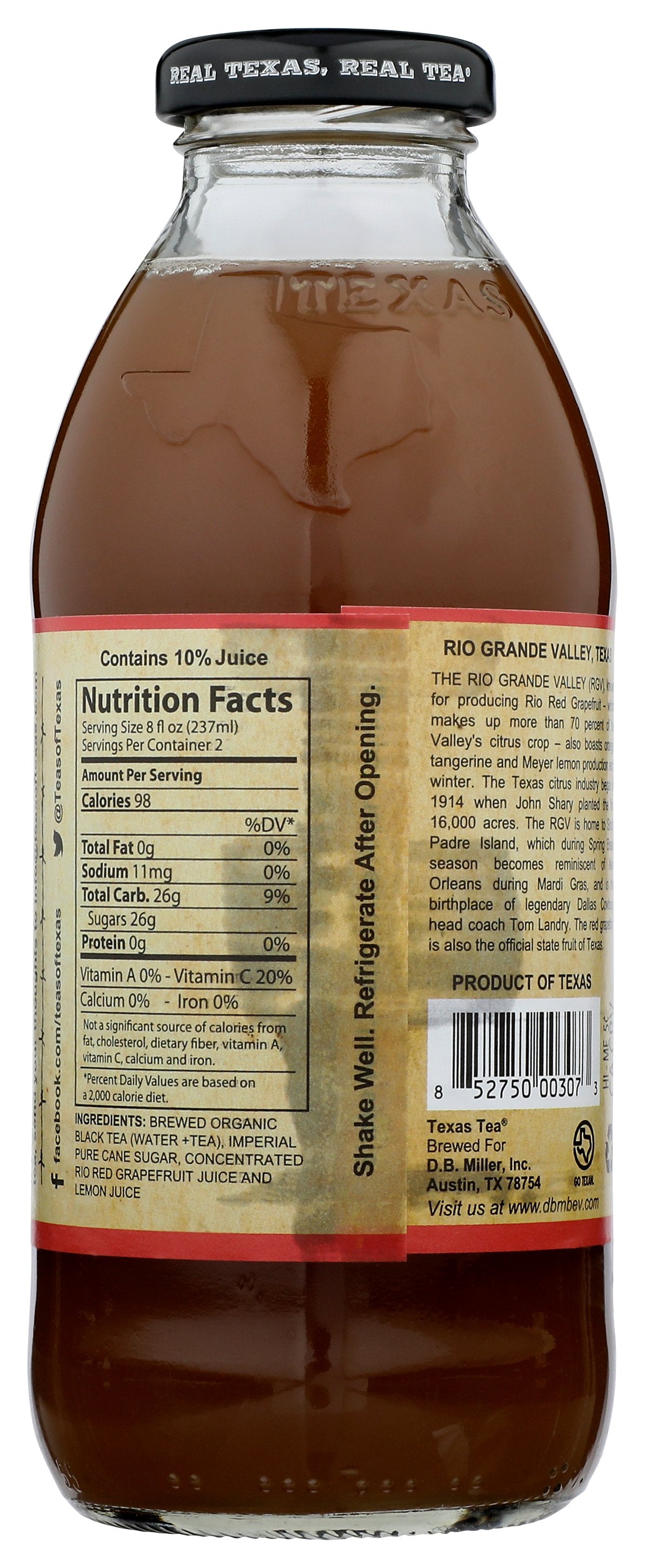 TEXAS TEA LEMONADE RGV HLF&HLF TEA - Case of 12
