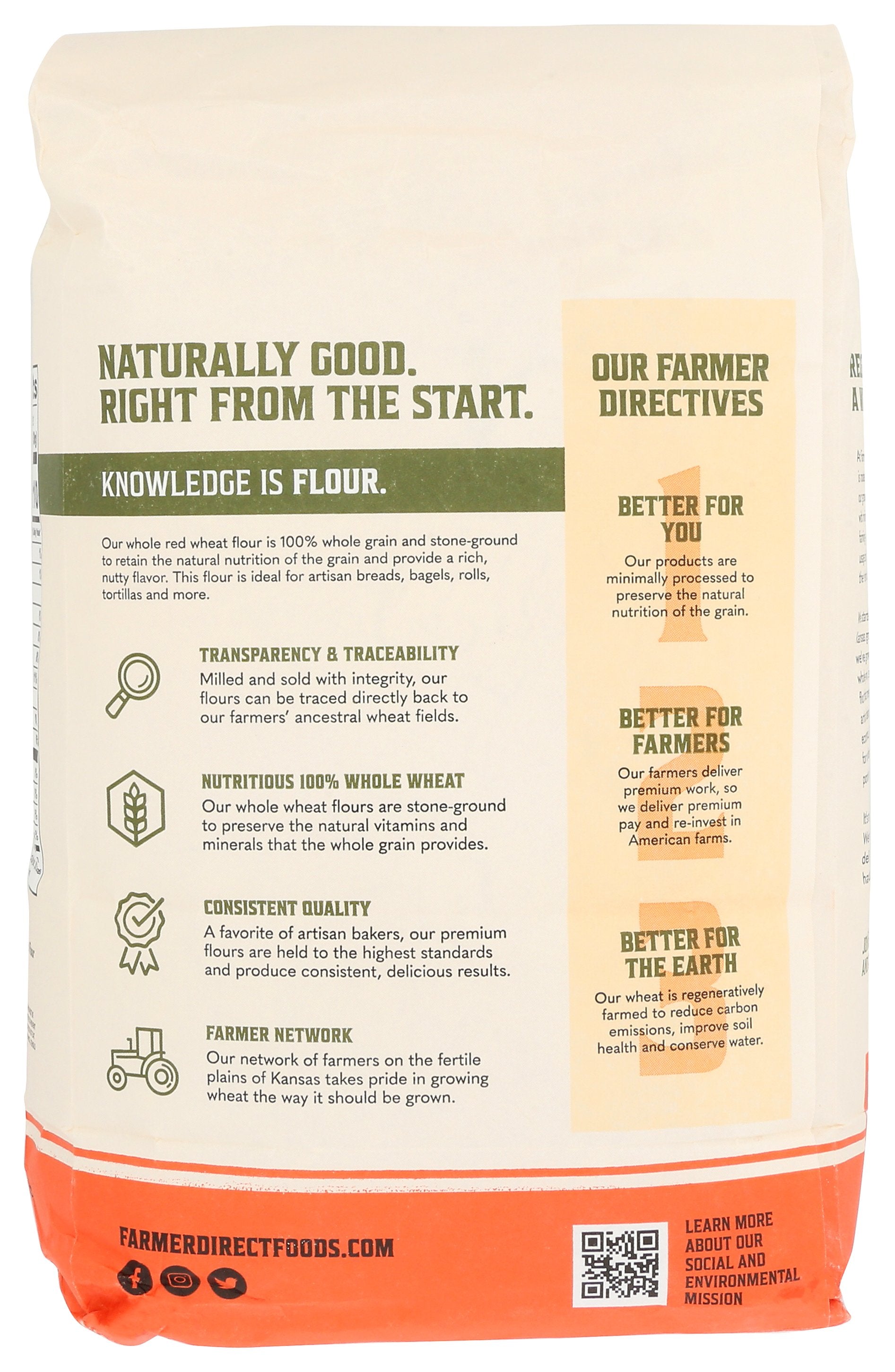 FARMER DIRECT FOODS FLOUR WHOLE RED WHEAT - Case of 8
