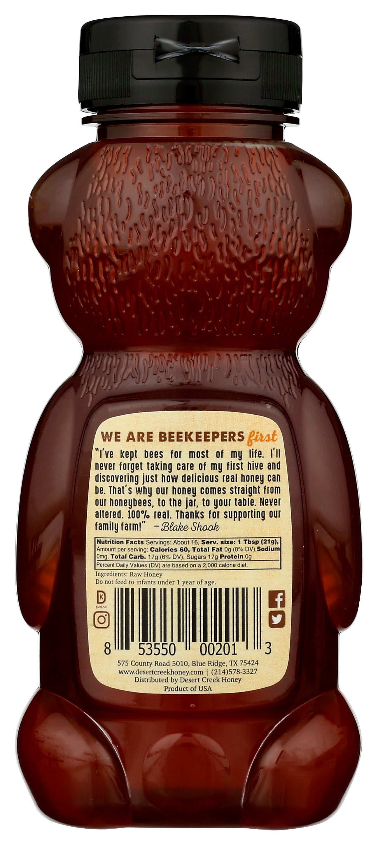 DESERT CREEK HONEY LLC HONEY RAW TEXAS - Case of 6 [Raw & Unfiltered Texas Honey - 12 FO]