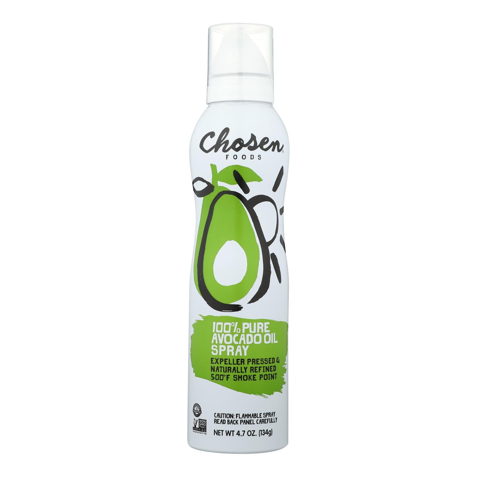 Chosen Foods Avacado Oil - 100%pure - Spry - Case Of 6 - 4.7 Fl Oz