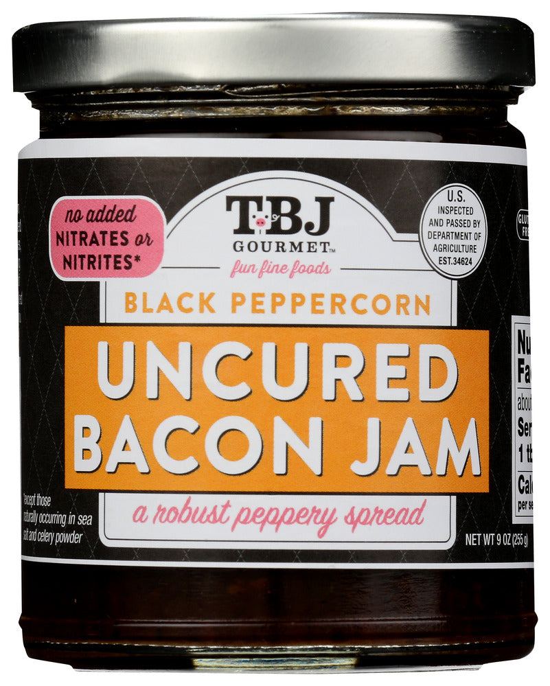 TBJ Gourmet Black Peppercorn Uncured Bacon - Case of 6 - 9 oz