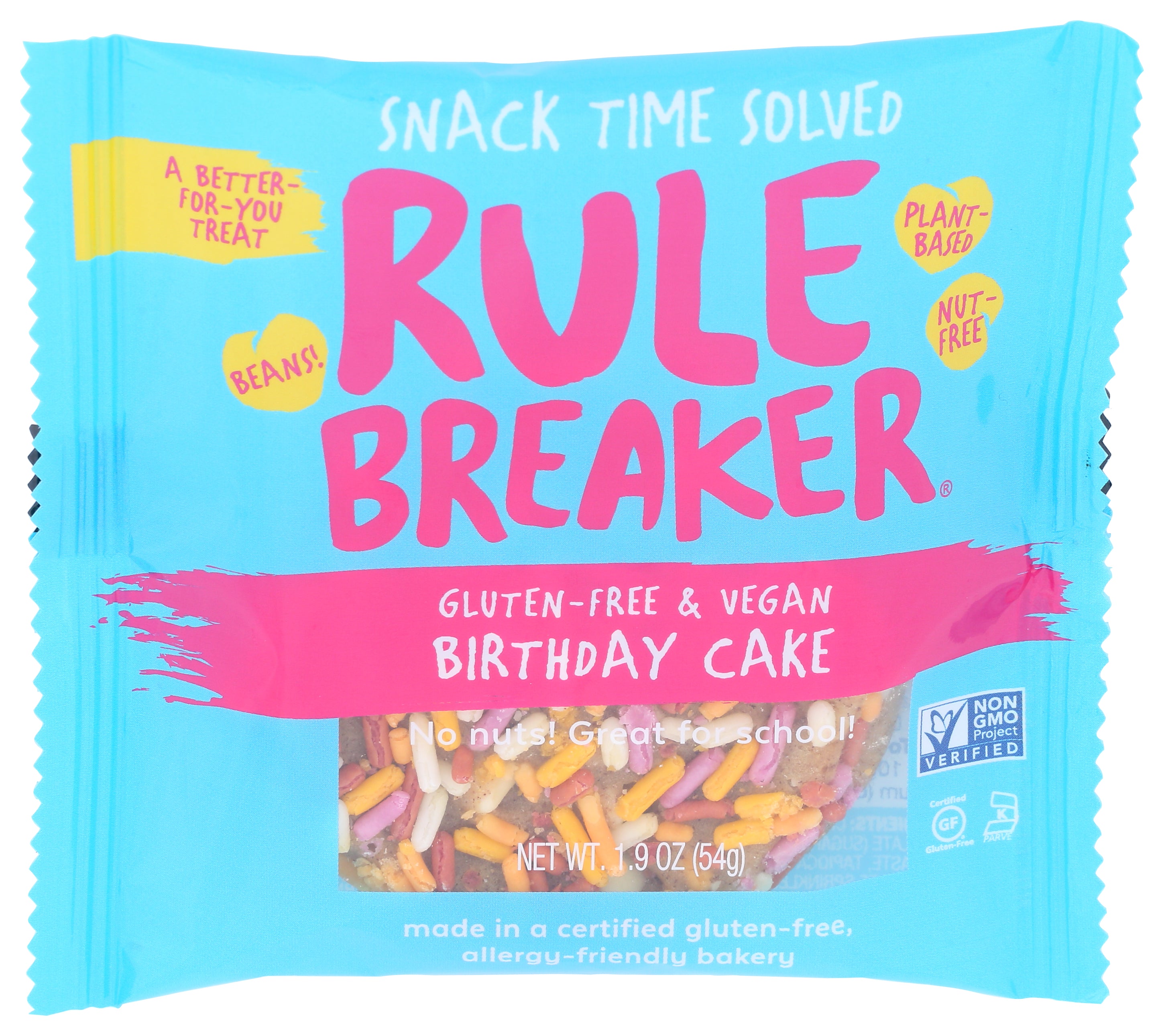Rule Breaker Snacks Brownie Birthday Cake  - Pack of 12 - 1.9 oz