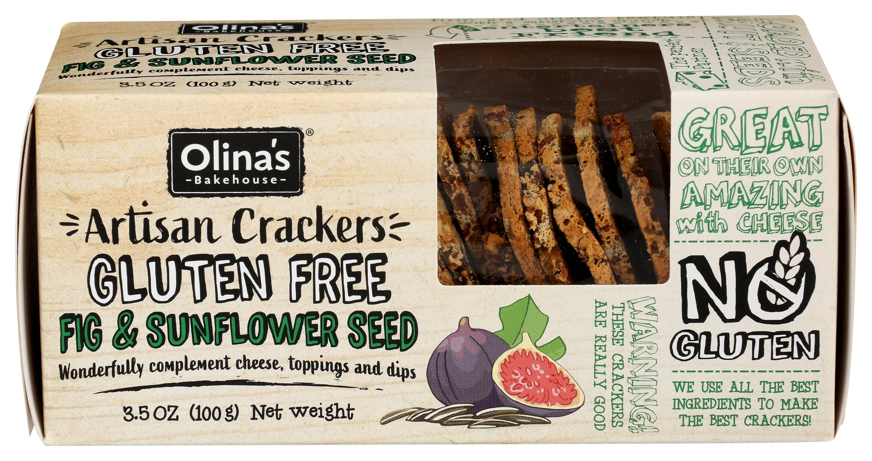 OLINAS BAKEHOUSE CRACKERS FIG & SUNFLOWER - Case of 12