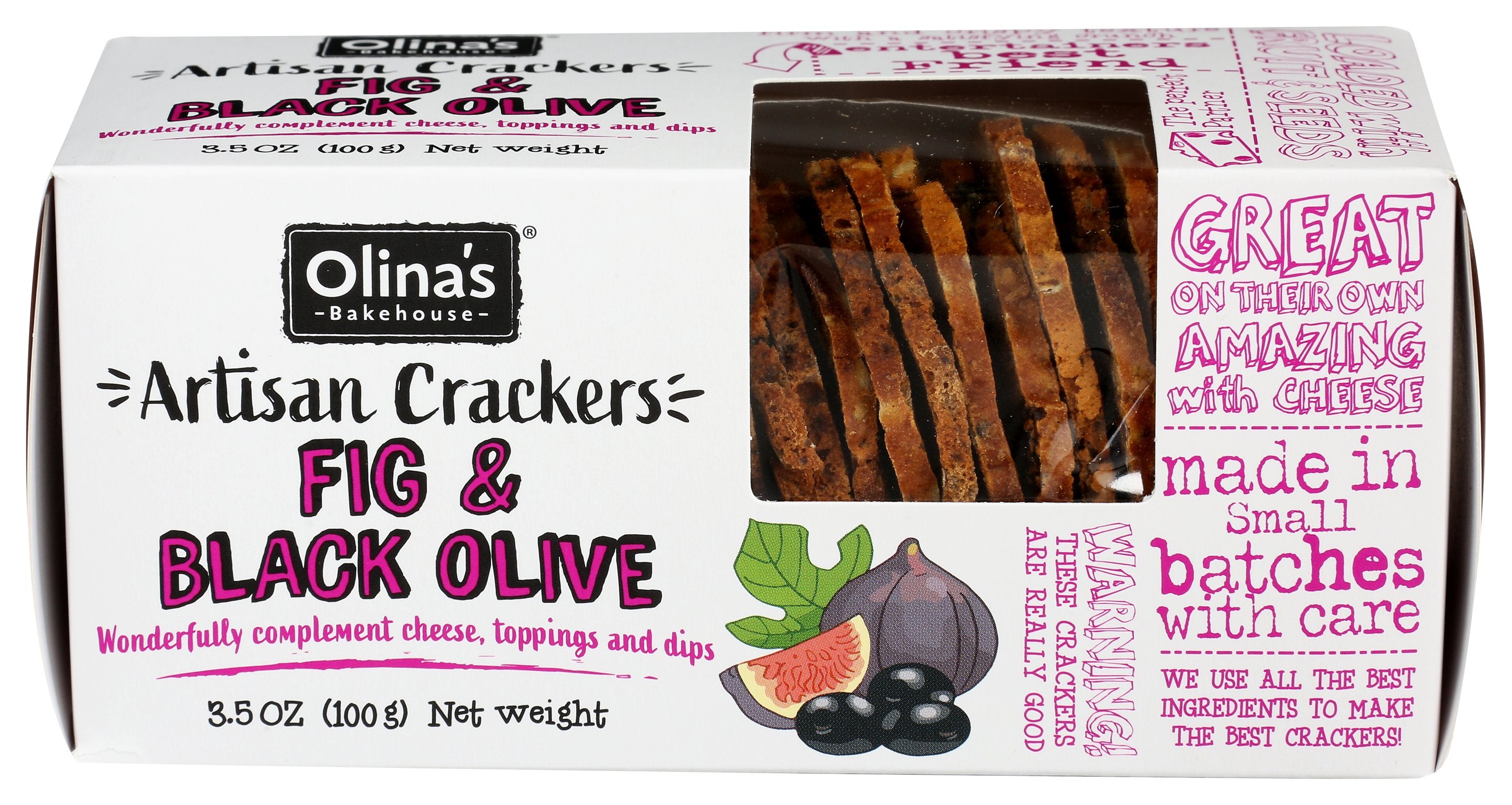 OLINAS BAKEHOUSE CRISPS FIG & BLCK OLIVES - Case of 12