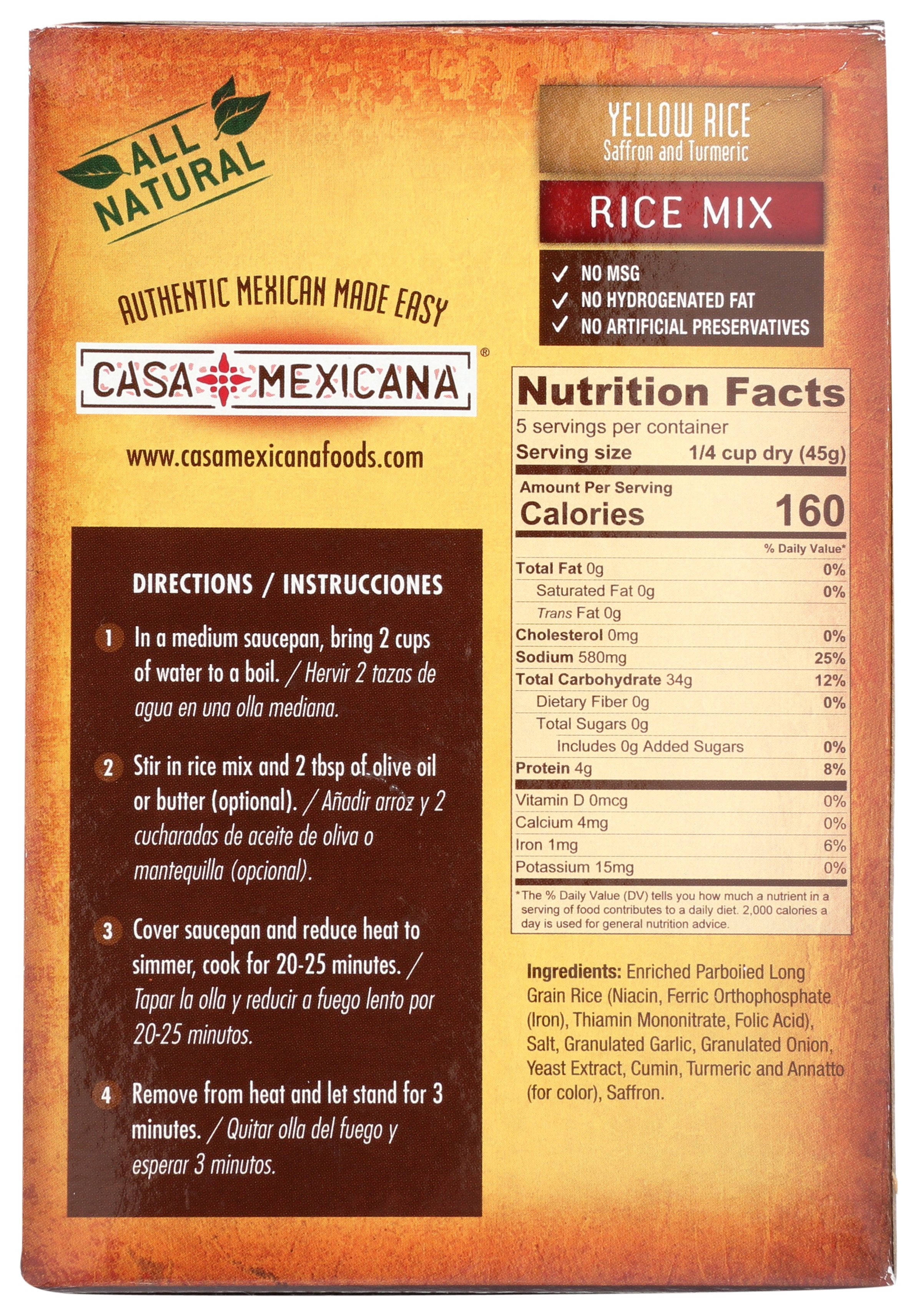 CASA MEXICANA RICE YLLW - Case of 12