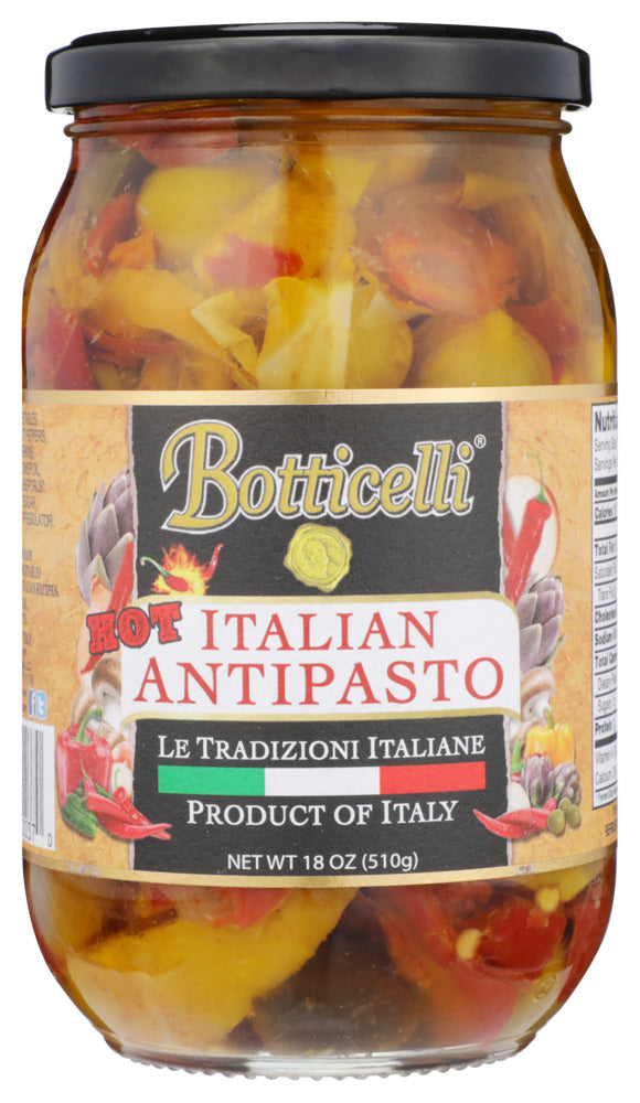 Botticelli Foods Hot Italian Antipasto - Case of 12 - 18 oz