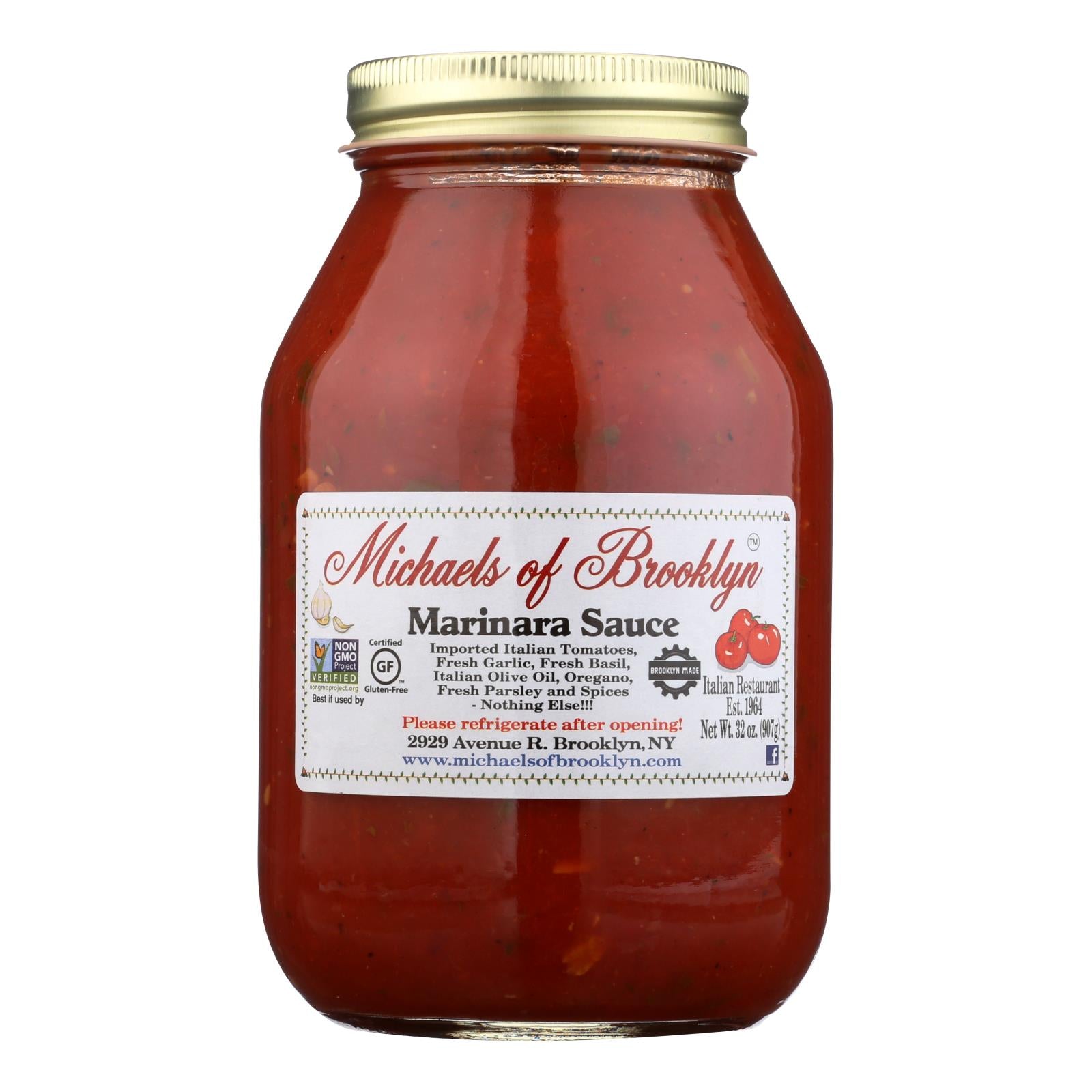 Michael's Of Brooklyn Marinara Sauce  - Case of 6 - 32 OZ