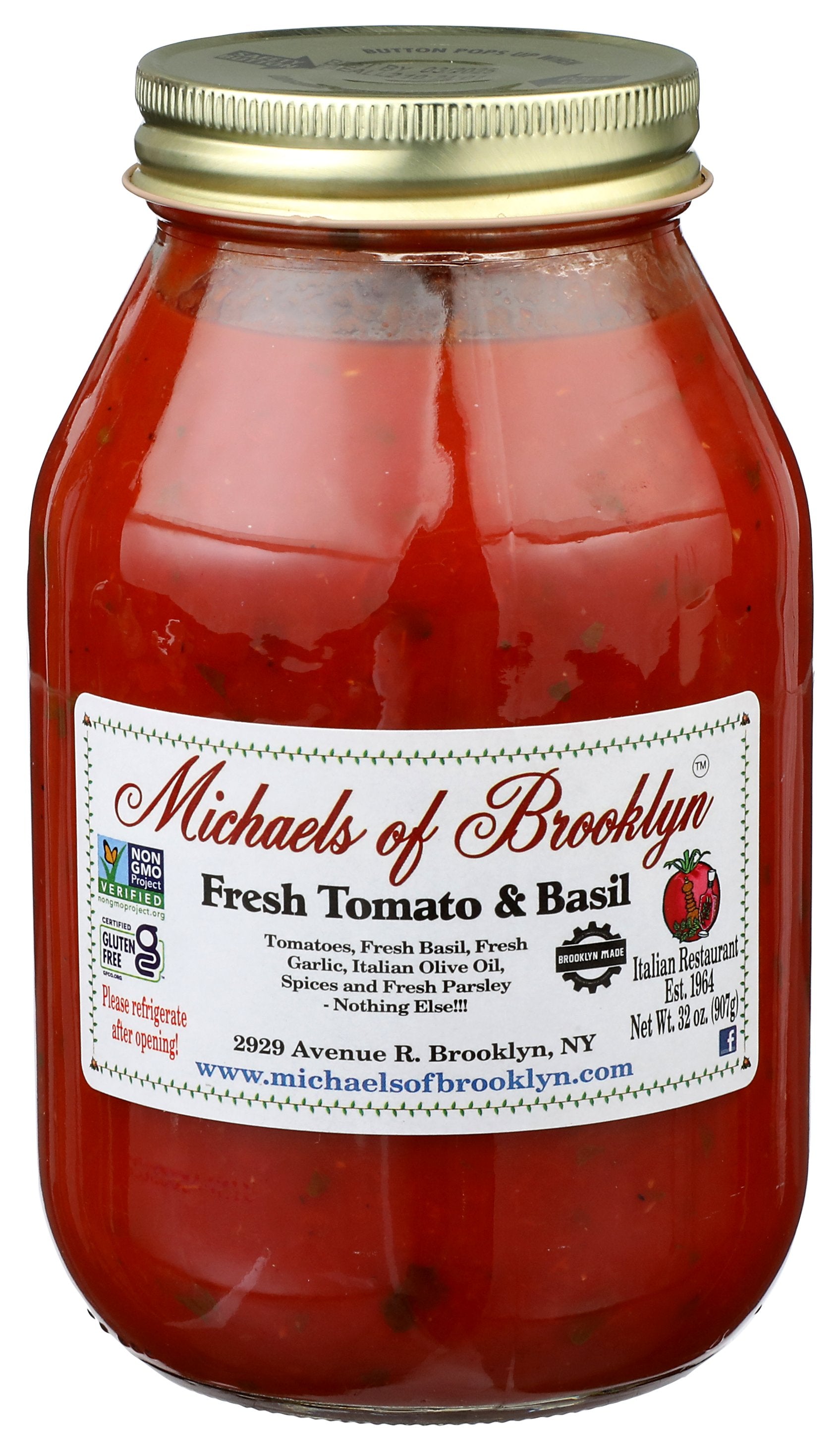 MICHAELS OF BROOKLYN SAUCE TOMATO BASIL GF - Case of 6
