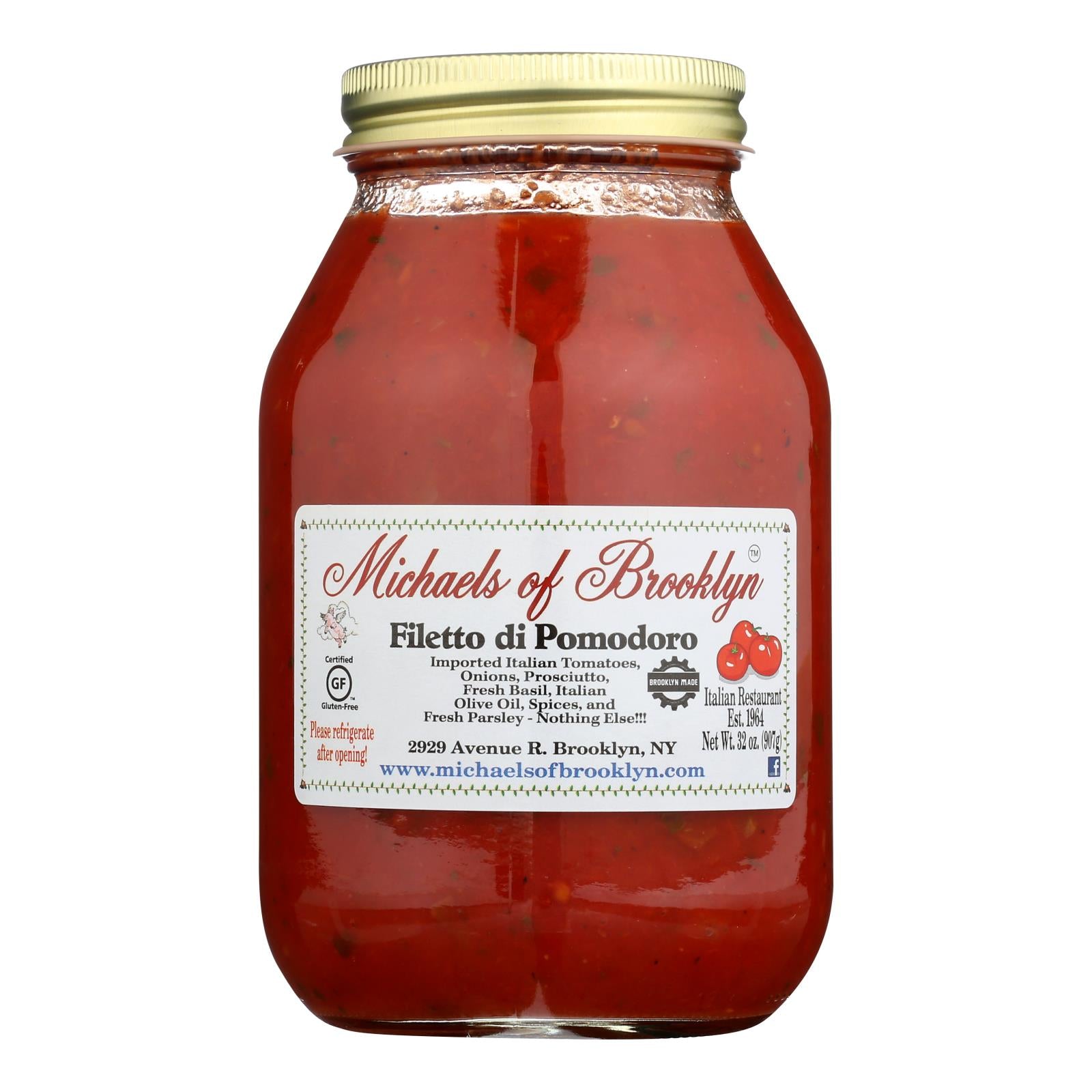 Michael's Of Brooklyn Filetto Di Pomodoro Sauce  - Case of 6 - 32 OZ