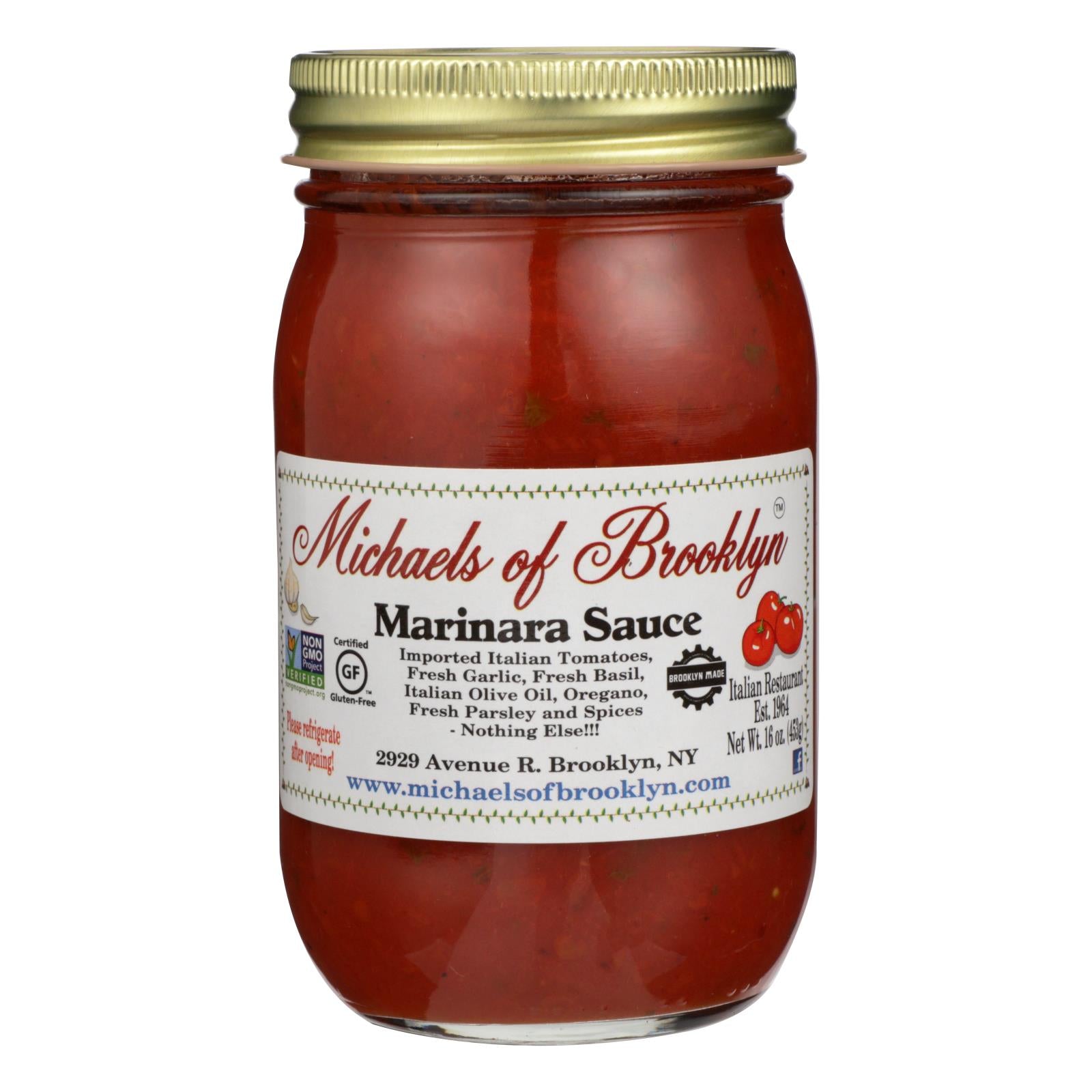 Michael's Of Brooklyn - Sauce Marinara - Case of 6 - 16 OZ