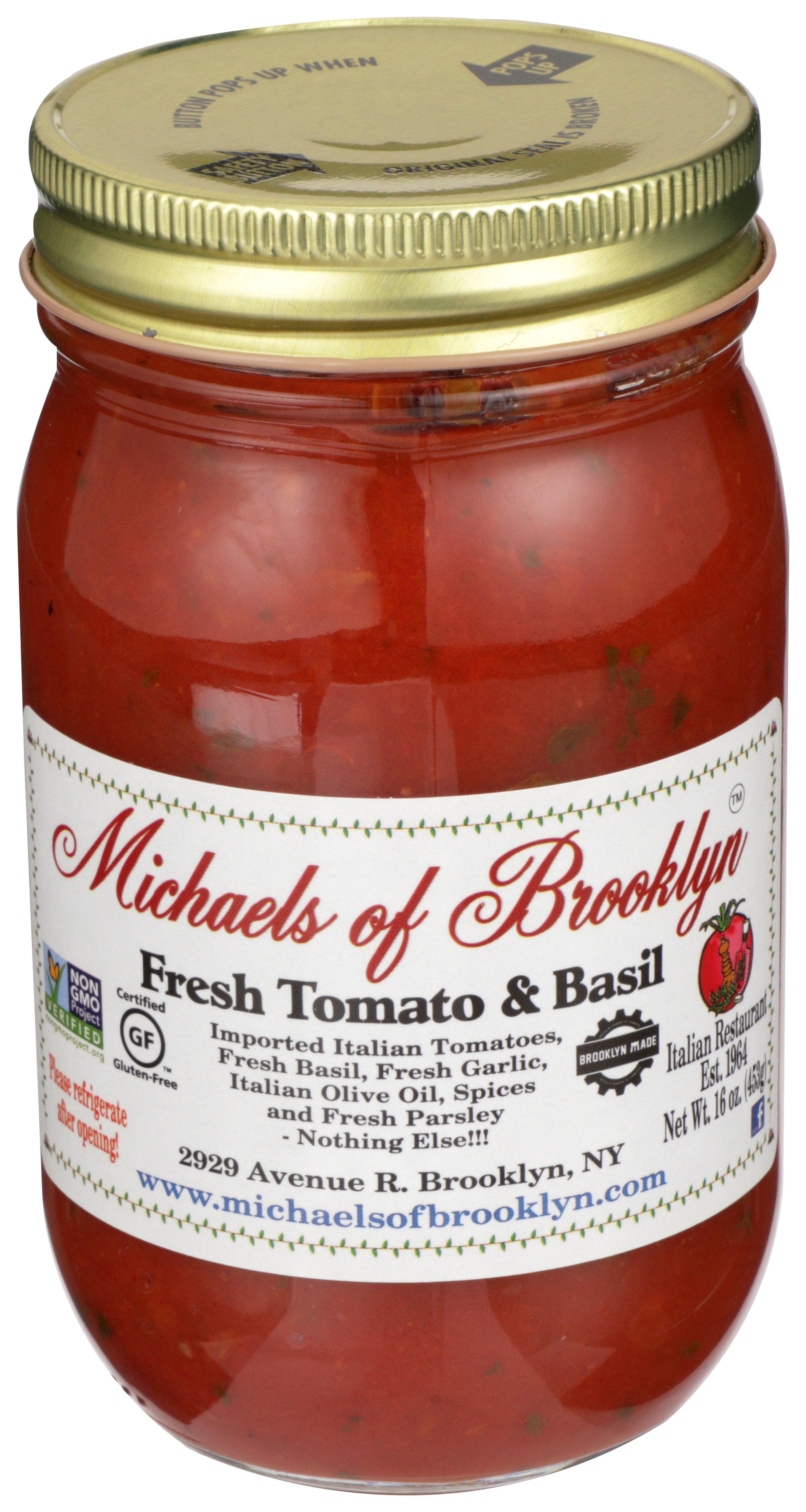 MICHAELS OF BROOKLYN SAUCE PASTA TOMATO BASIL - Case of 6