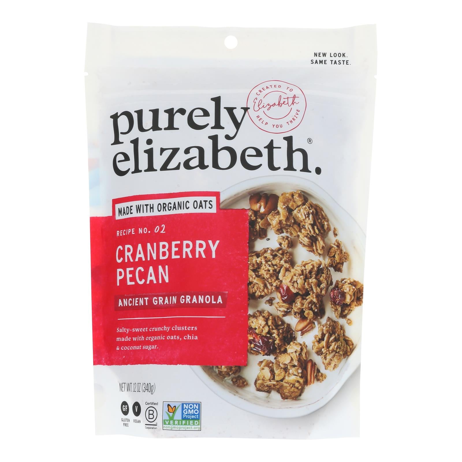 Purely Elizabeth Organic Ancient Grain Granola - Cranberry Pecan - Case of 6 - 12 oz.
