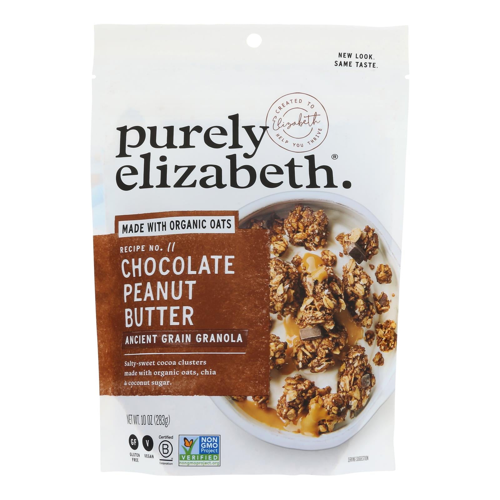 Purely Elizabeth Chocolate Sea Salt + Peanut Butter Granola  - Case of 6 - 10 OZ