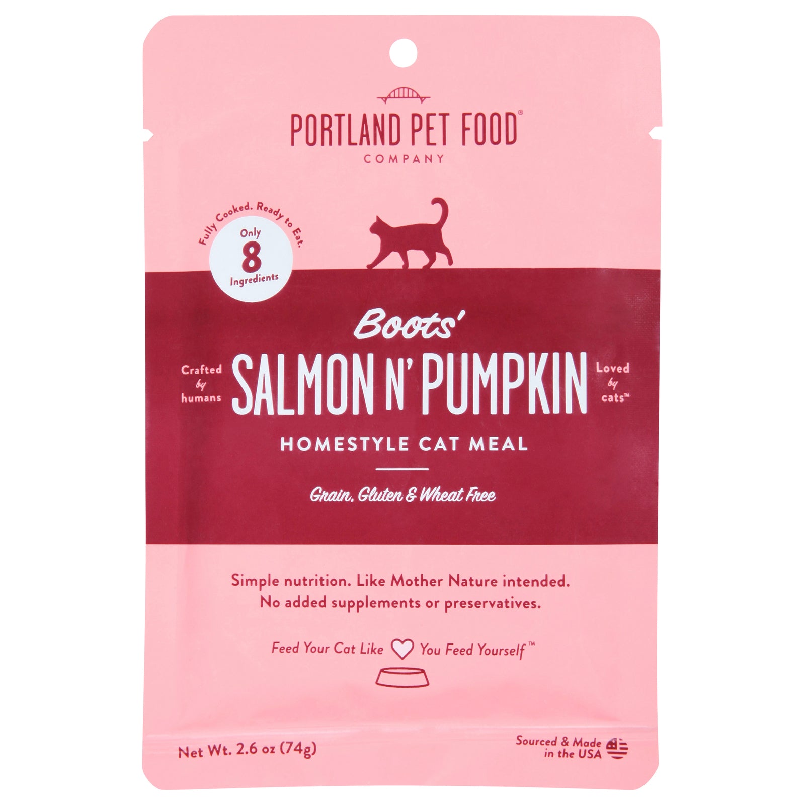Portland Pet Food Company - Cat Meal Salmon N Pumpkin - CS of 12-2.6 OZ