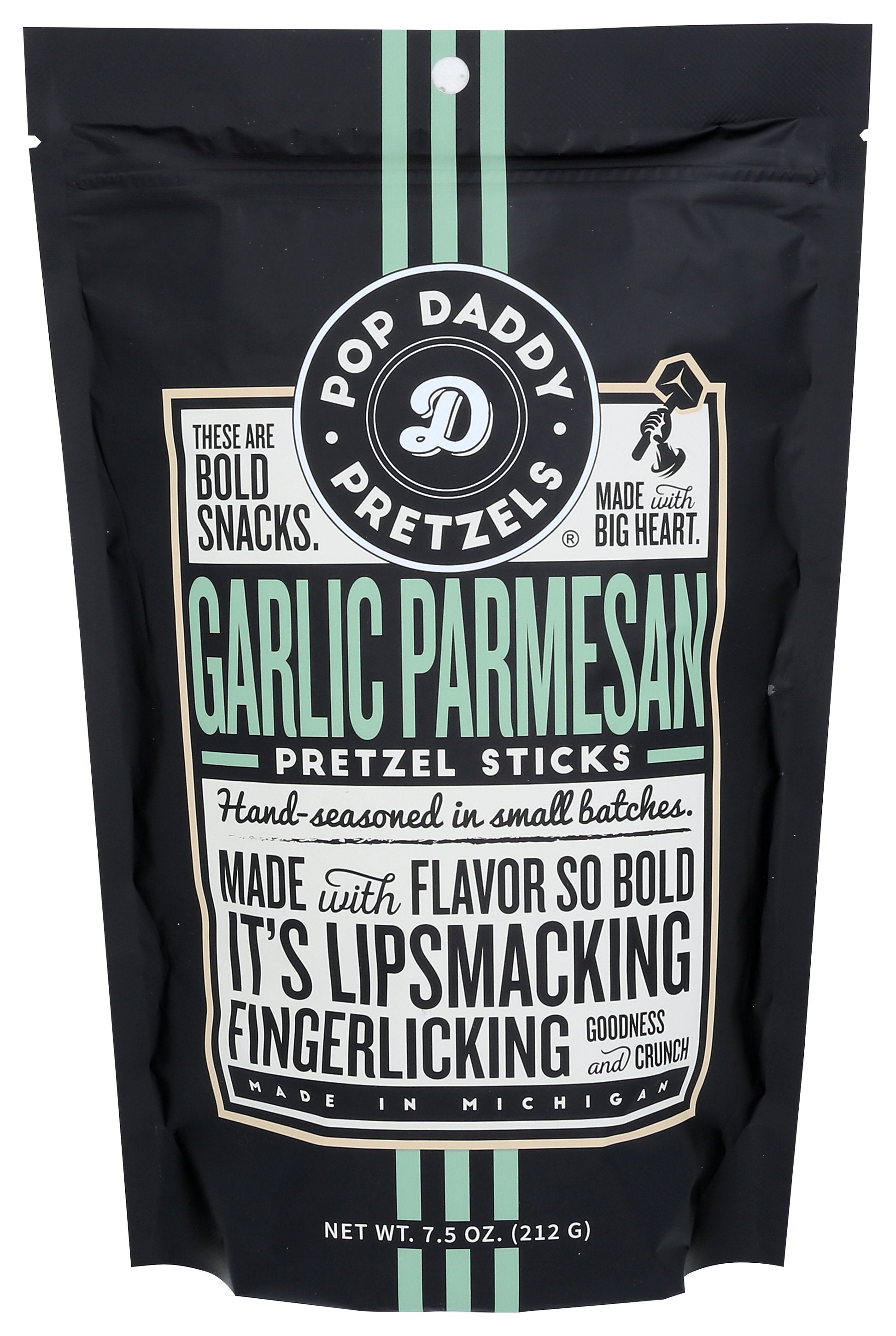 POP DADDY POPCORN & PRETZ PRETZEL GARLIC PARM - Case of 12