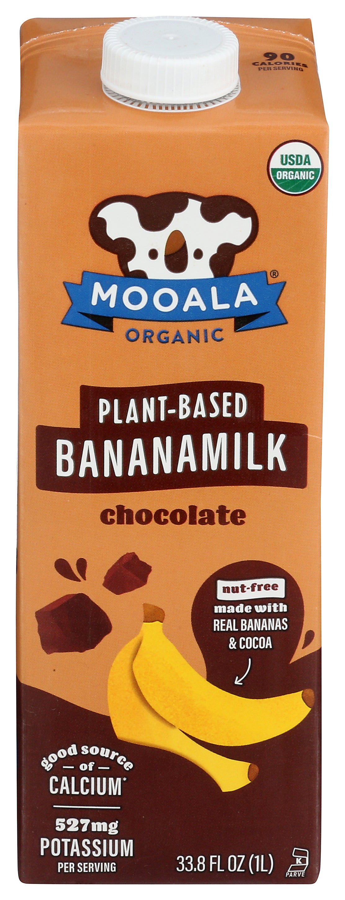 Mooala Organic Original Chocolate Plant-Based Bananamilk - Case of 6 - 33.8 fl oz