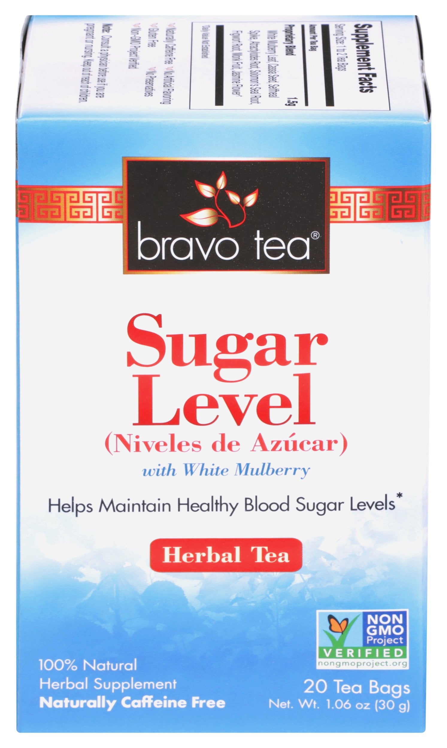 BRAVO TEAS TEA SUGAR LEVEL - Case of 6