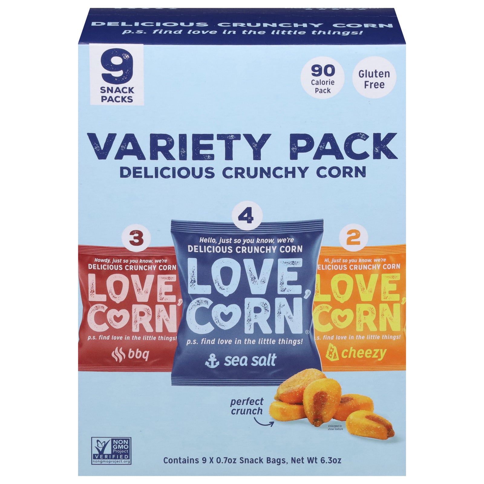 Love Corn - Crnchy Corn Var Pack 9ct - CS of 8-6.3 OZ