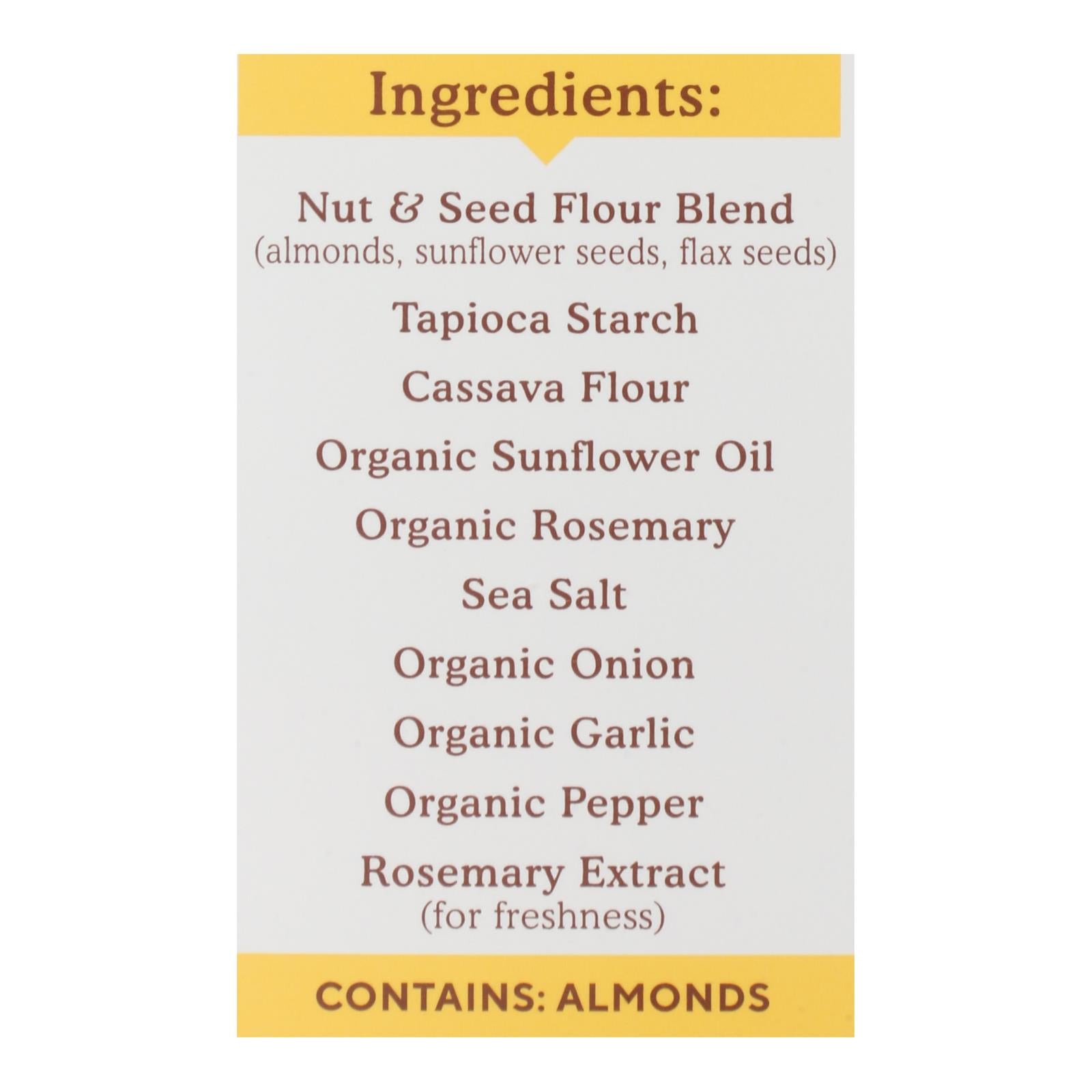 Simple Mills Rosemary And Sea Salt Almond Flour Crackers - Case Of 6 - 4.25 Oz.