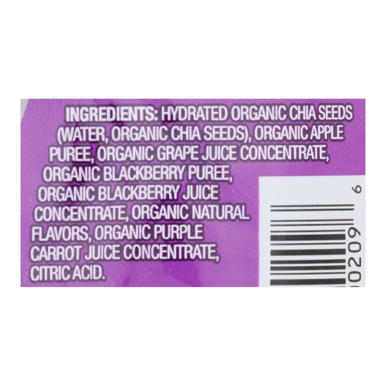 Mamma Chia Squeeze Vitality Snack - Blackberry Bliss - Case of 16 - 3.5 oz.