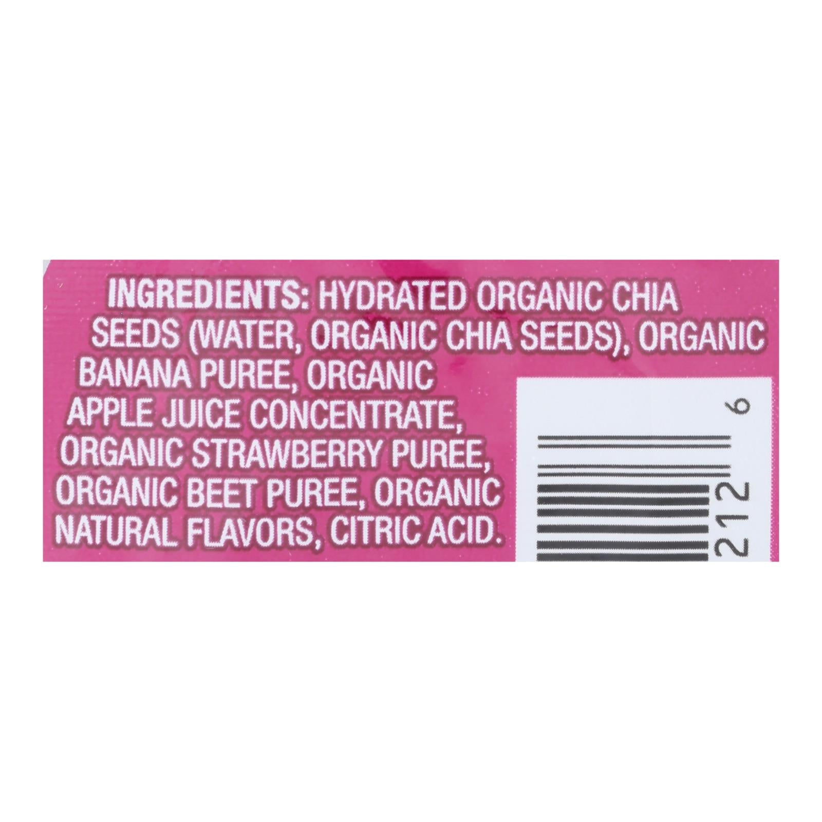 Mamma Chia Squeeze Vitality Snack - Strawberry Banana - Case of 16 - 3.5 oz.