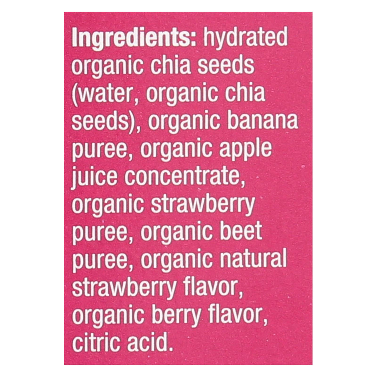 Mamma Chia Organic Squeeze Vitality Snack - Strawberry Banana - Case of 6 - 3.5 oz.