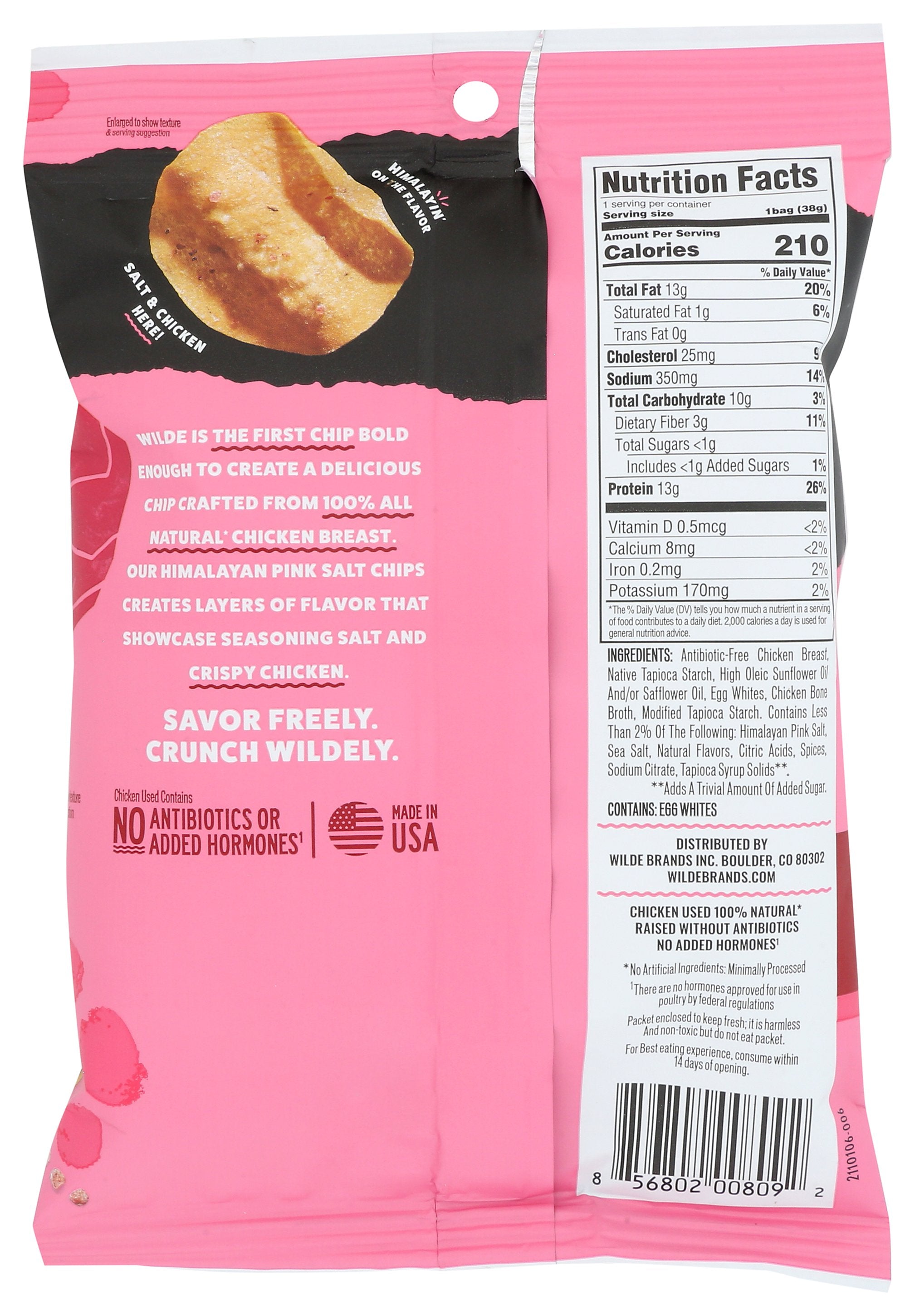 WILDE SNACKS CHIP CHKN HIMALYN PNK SLT - Case of 8
