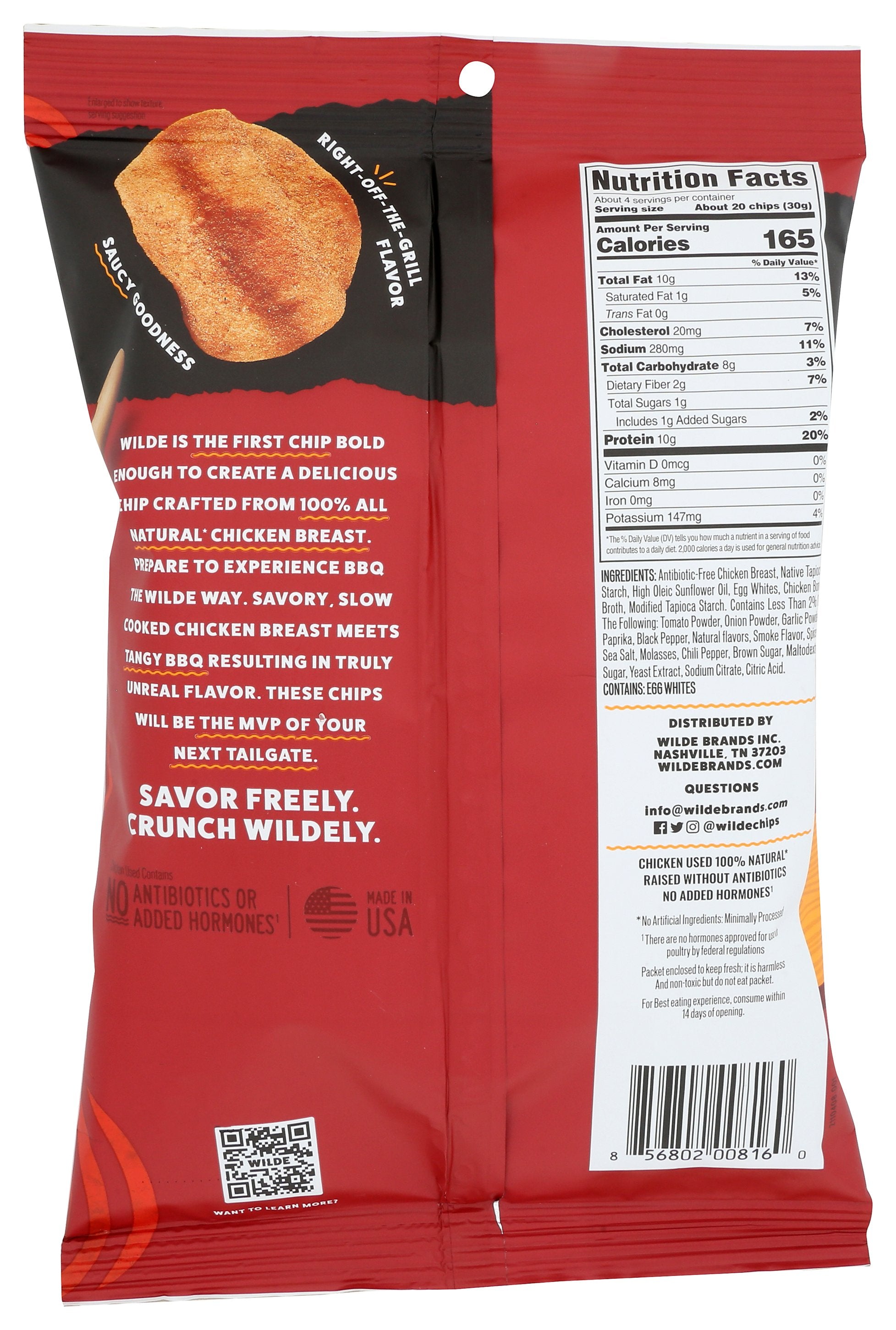 WILDE SNACKS CHIPS CHICKEN BBQ - Case of 12
