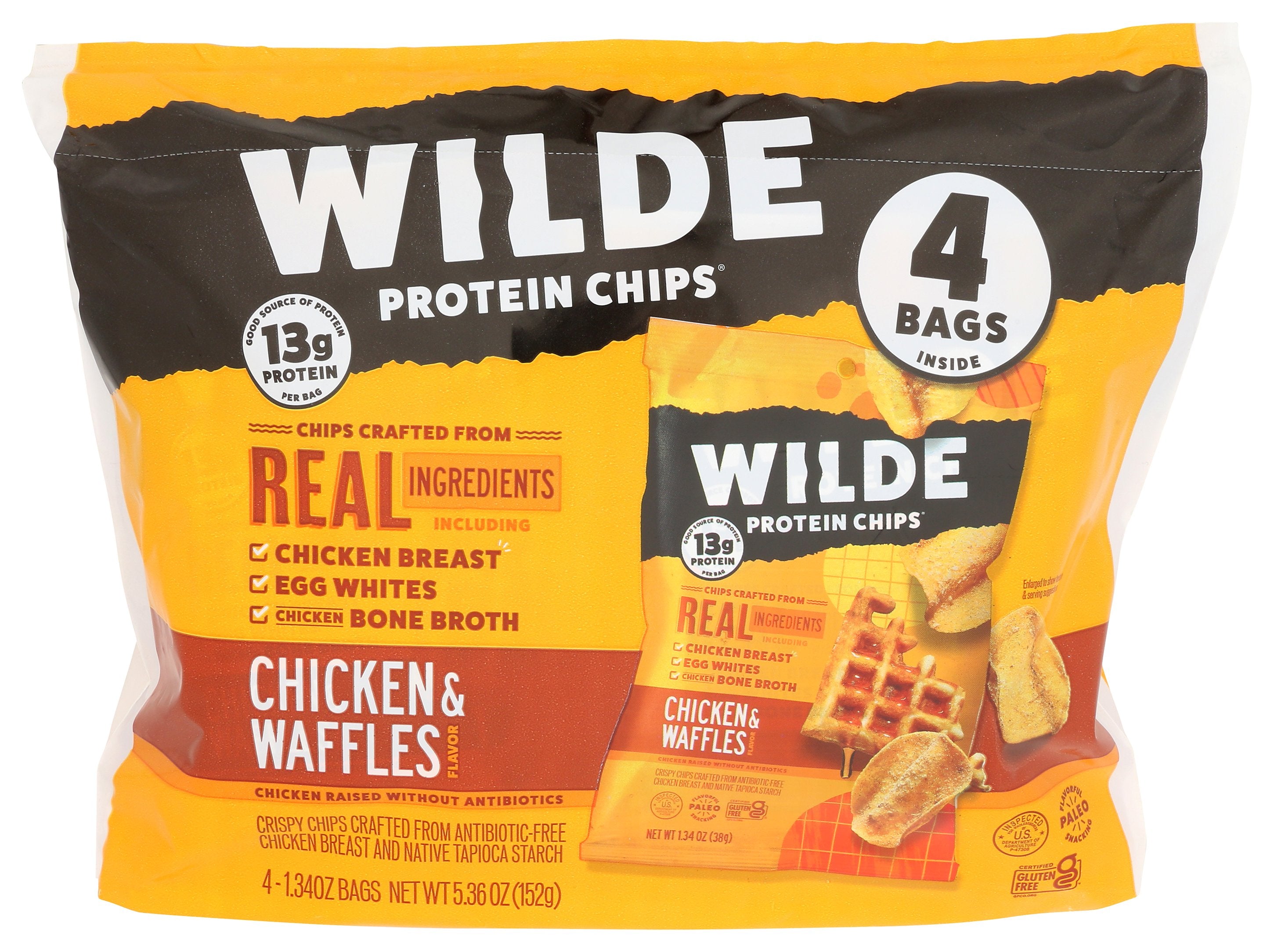 WILDE SNACKS CHIPS CHCKEN WAFFLES 4PK - Case of 8