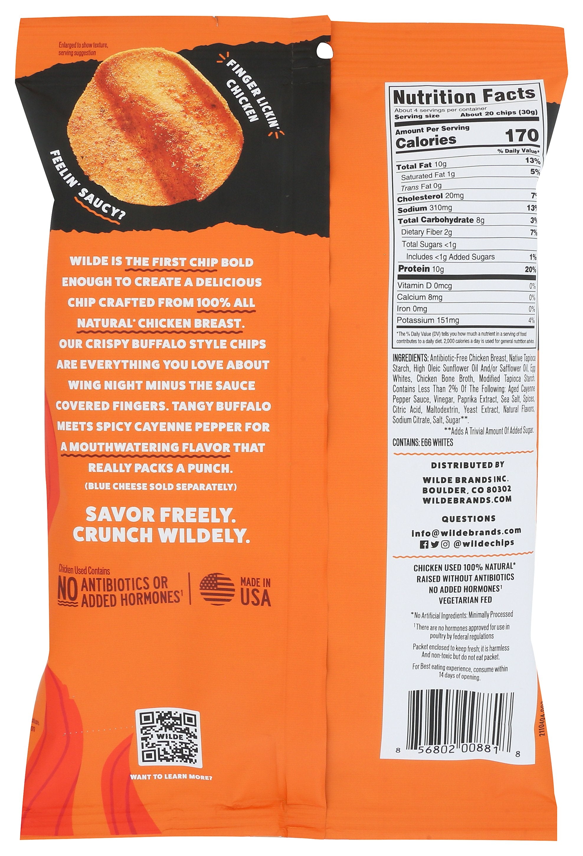 WILDE SNACKS CHIP CHICKEN BUFFALO - Case of 12