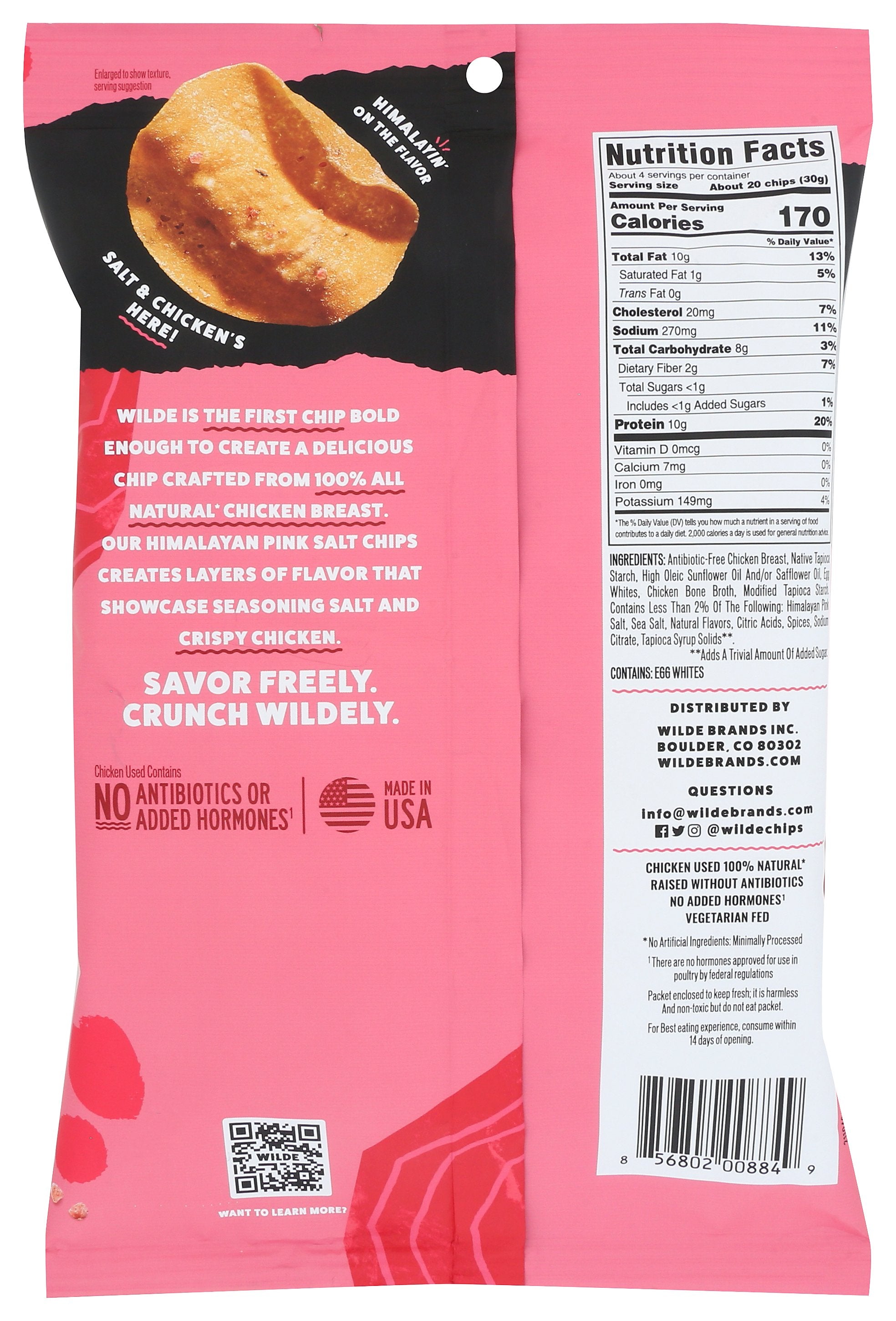 WILDE SNACKS CHIP CHCKN HMLYN PNK SLT - Case of 12