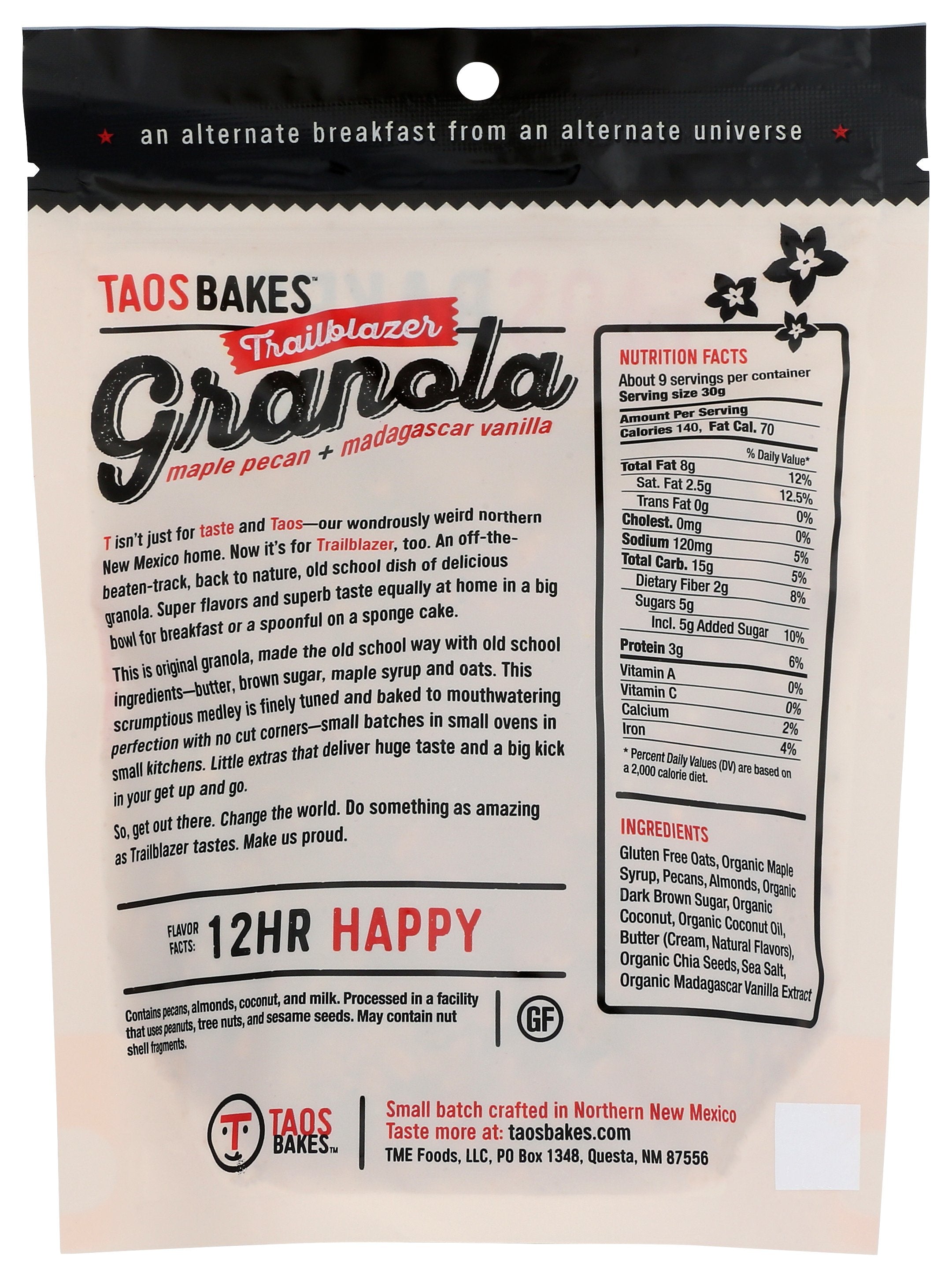 TAOS BAKES GRANOLA MAPLE PECAN VAN - Case of 6
