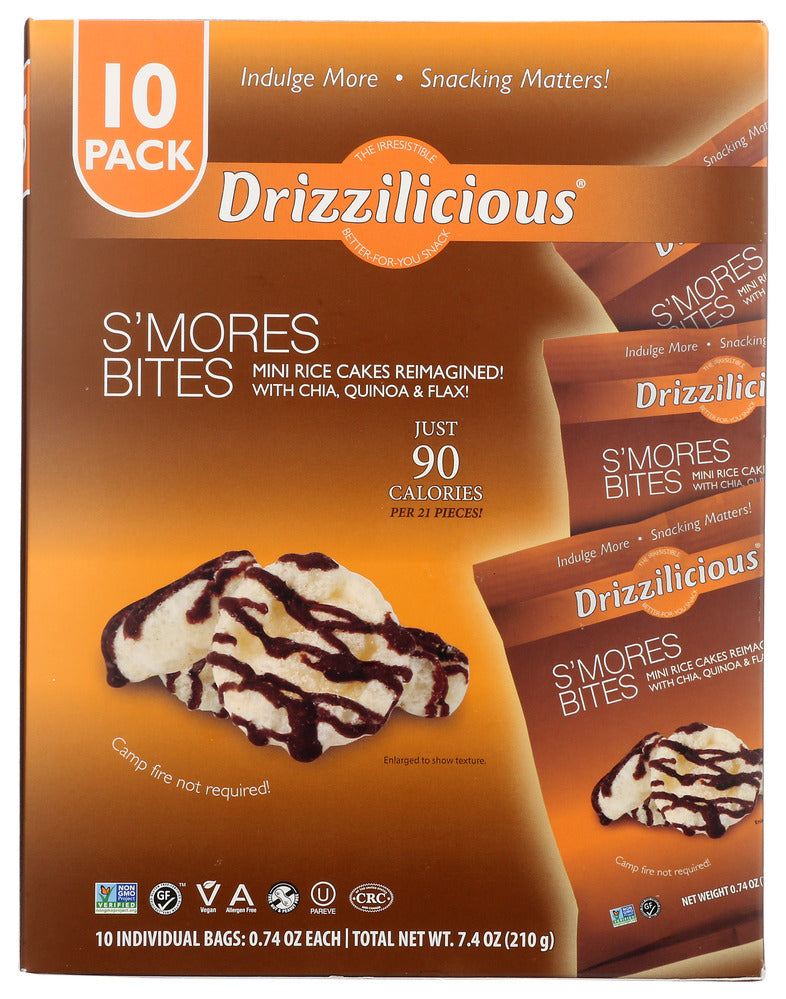 Drizzilicious Rice Crisp Smores - Case of 6 - 0.74 oz. (60 Bags)