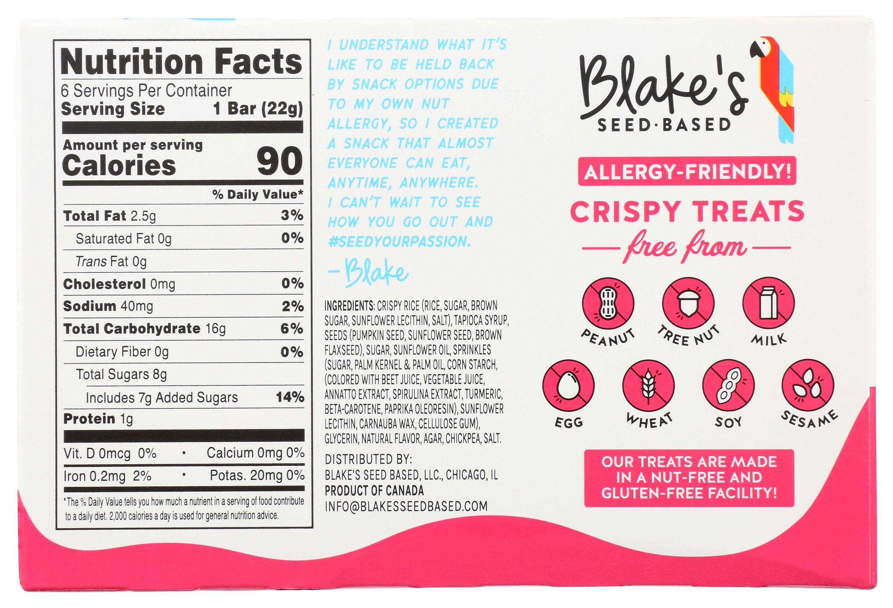 BLAKES SEED BASED RICE CRSP TRT BDY CKE 6PK - Case of 6