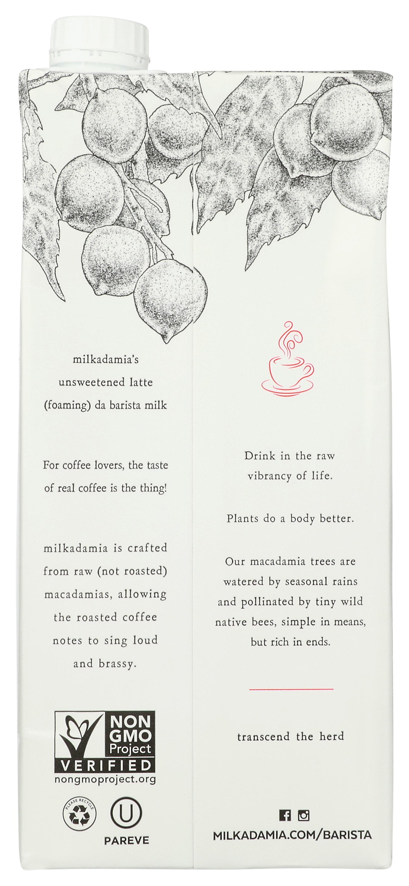 MILKADAMIA MILK MACDMIA UNSWT BRSTA - Case of 6