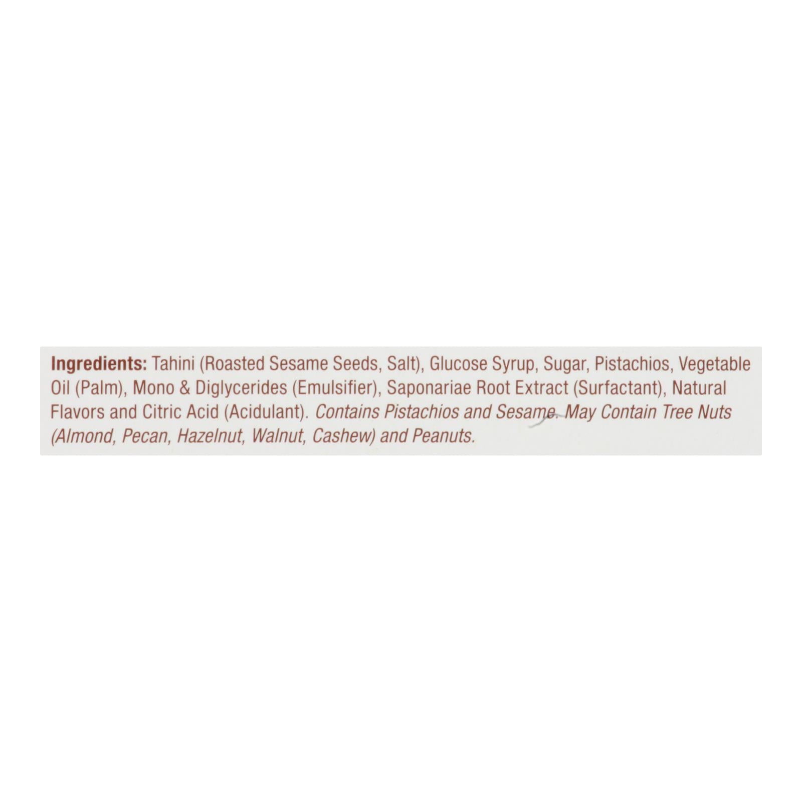 Mighty Sesame Company - Tahini Bar Pistachio - Case of 8 - 6/3.8 OZ