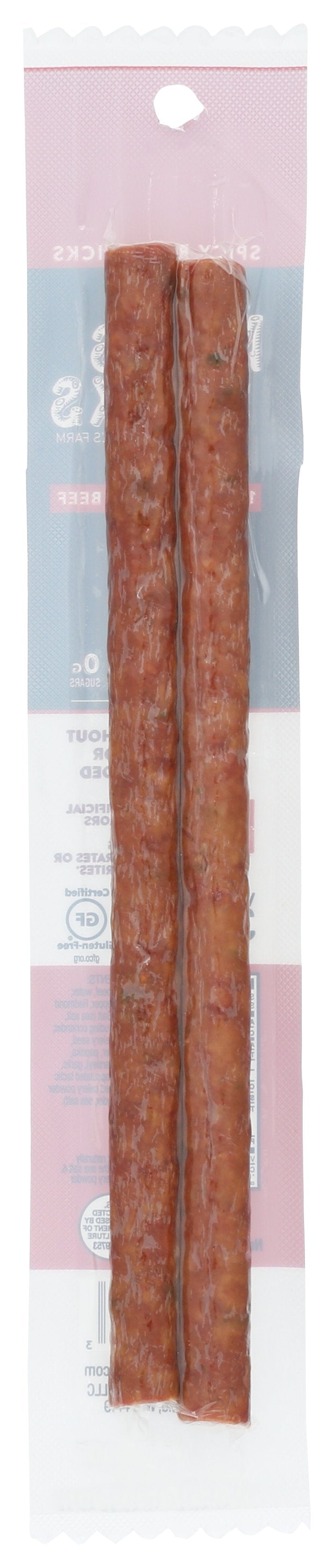 NICKS STICKS SNACK BEEF STX SPCY GRASS FD - Case of 25