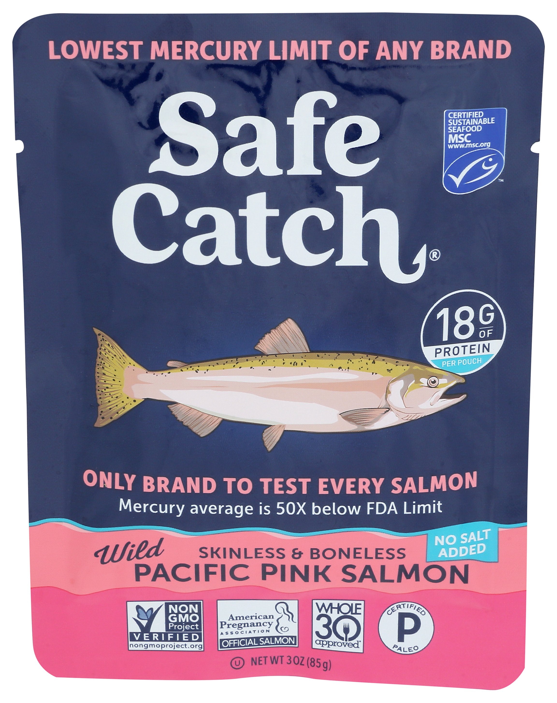SAFECATCH SALMON POUCH NO SALT ADD - Case of 12